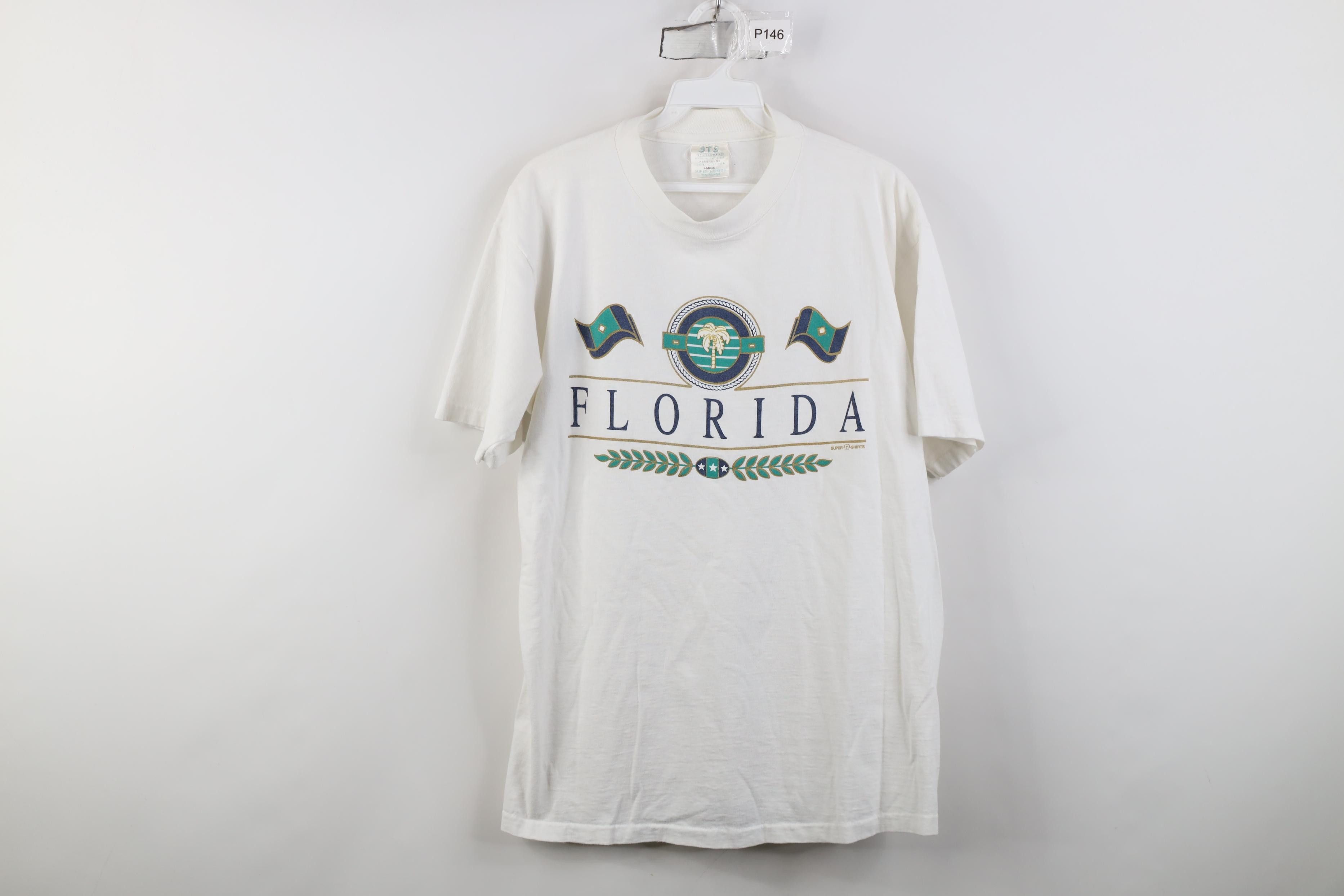 Vintage Vintage 90s Streetwear Florida Sailing Palm Tree T-Shirt USA Size US L / EU 52-54 / 3 - 1 Thumbnail
