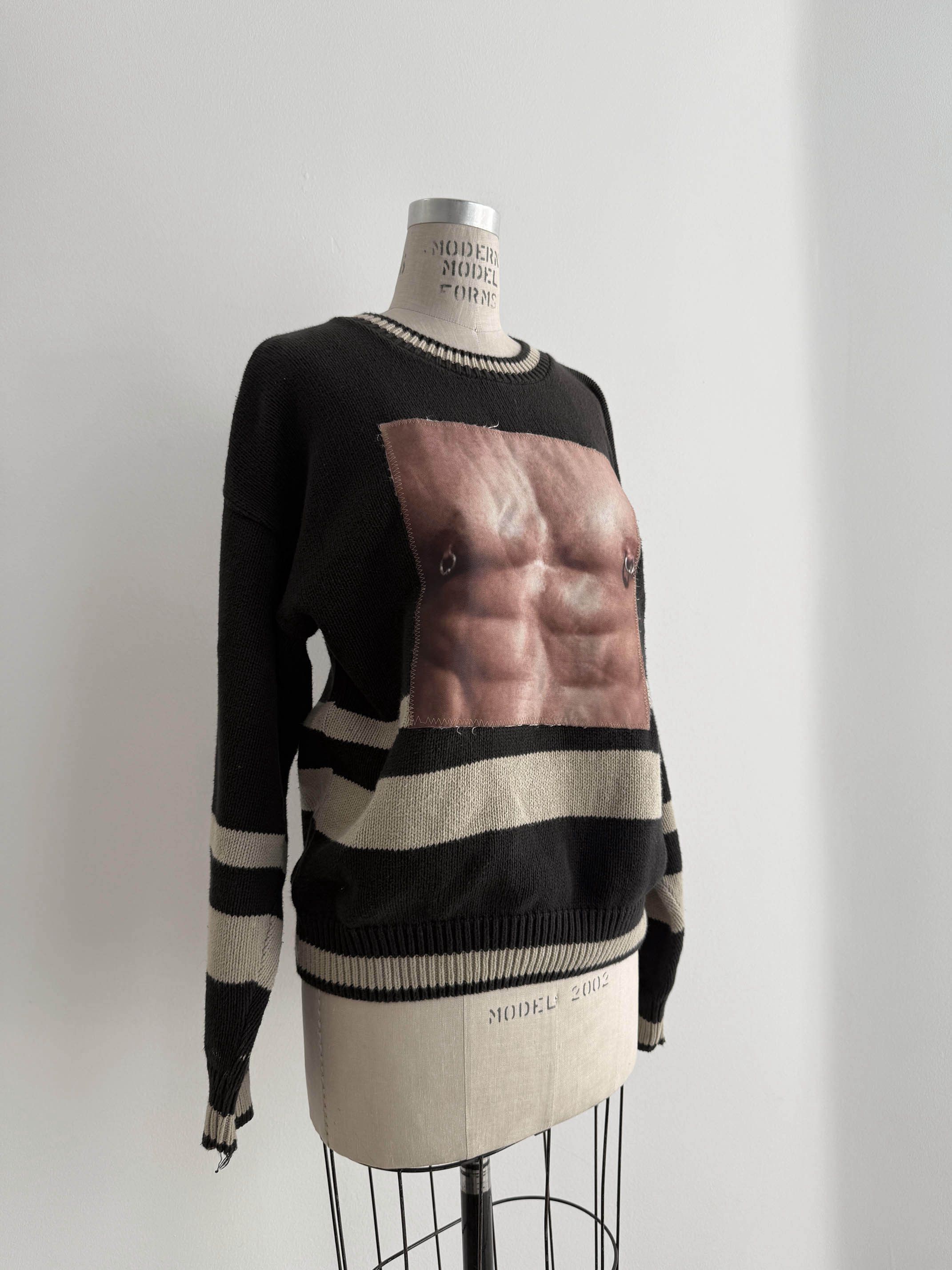 Vintage 90s Vintage Musclin patch distressed knit sweater Size US L / EU 52-54 / 3 - 3 Thumbnail