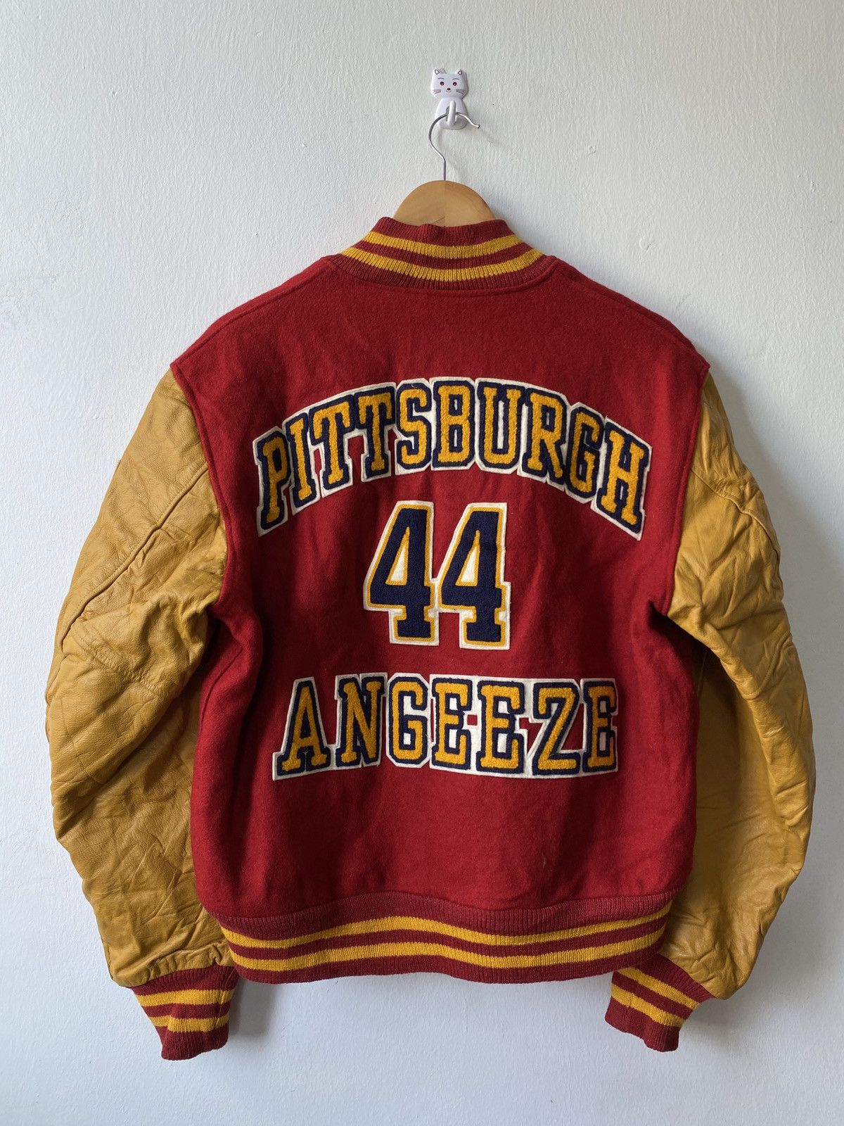Vintage 90s Golden Bear Pittsburgh Angeeze Varsity Jacket
