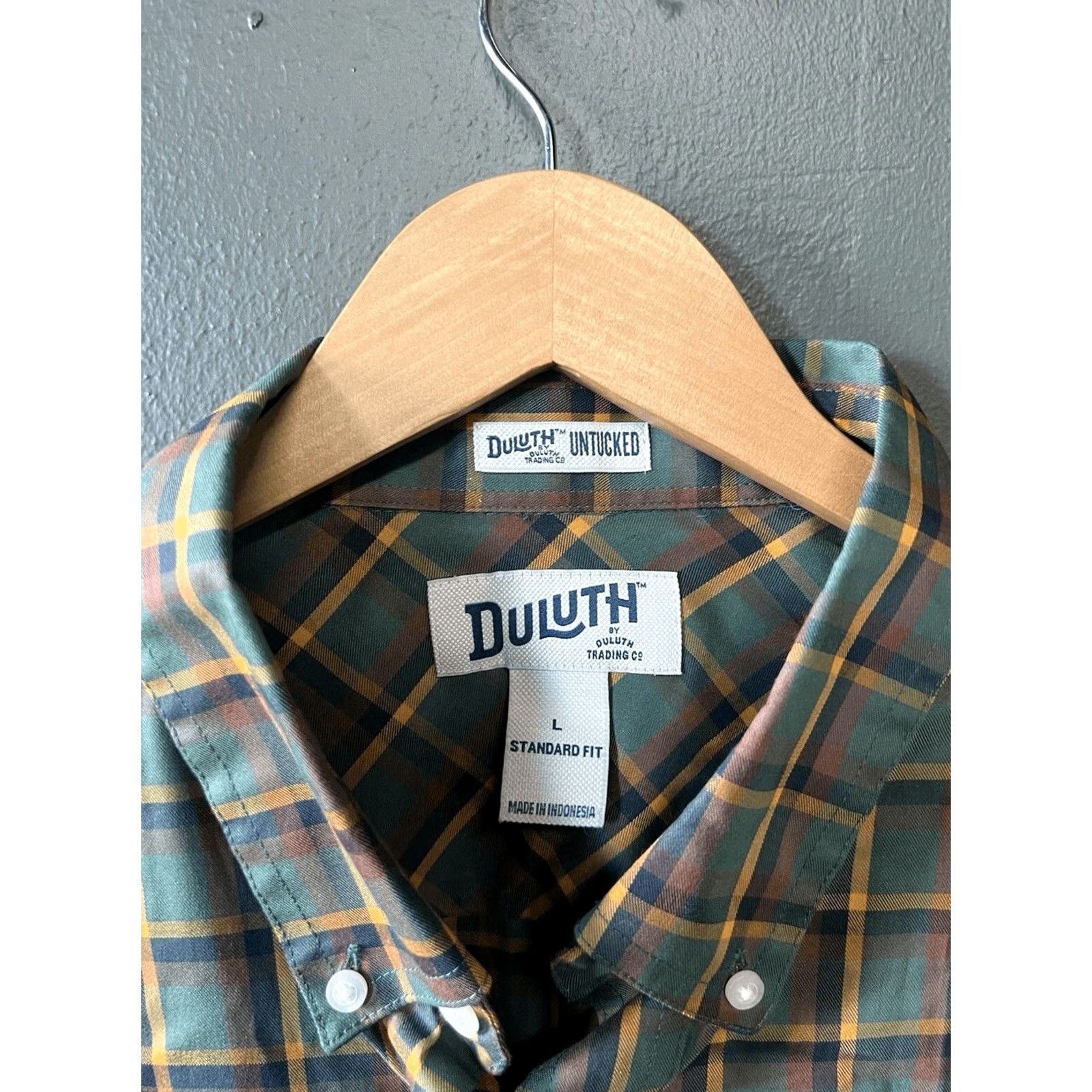 Vintage Duluth Mens Green Plaid Long Sleeve Button-Up Shirt L Relaxed Fit Size Large Size US L / EU 52-54 / 3 - 3 Thumbnail