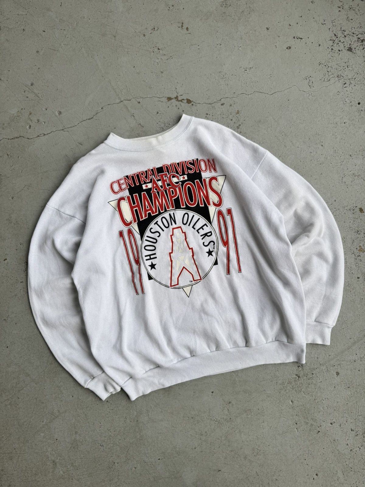 Tultex 1991 Houston Oilers Made in U.S.A Rare Crewneck Size US XL / EU 56 / 4 - 2 Thumbnail