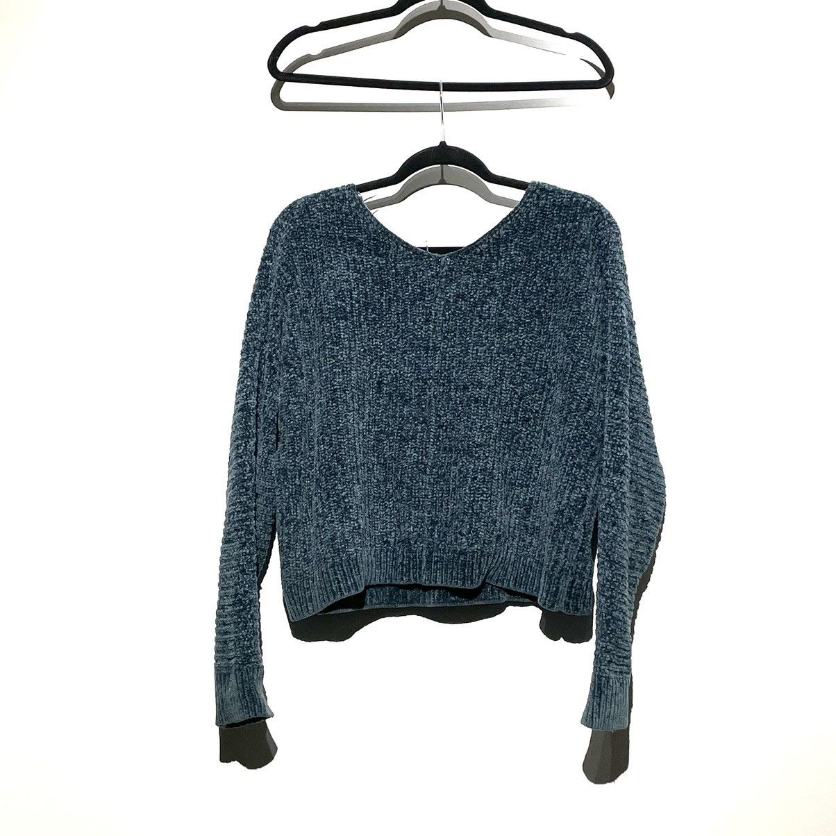 Vintage Vintage Blue Cropped Knit Sweater Size XL / US 12-14 / IT 48-50 - 4 Thumbnail