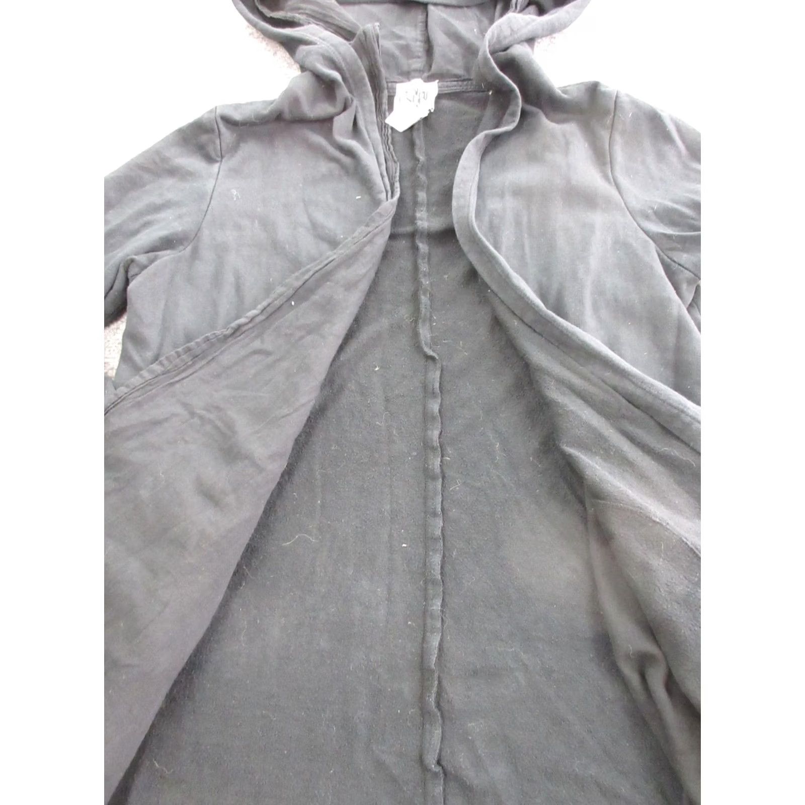 Vintage Prairie Underground Coatigan Womens Medium Black Organic Cotton Hooded Open Size M / US 6-8 / IT 42-44 - 7 Thumbnail