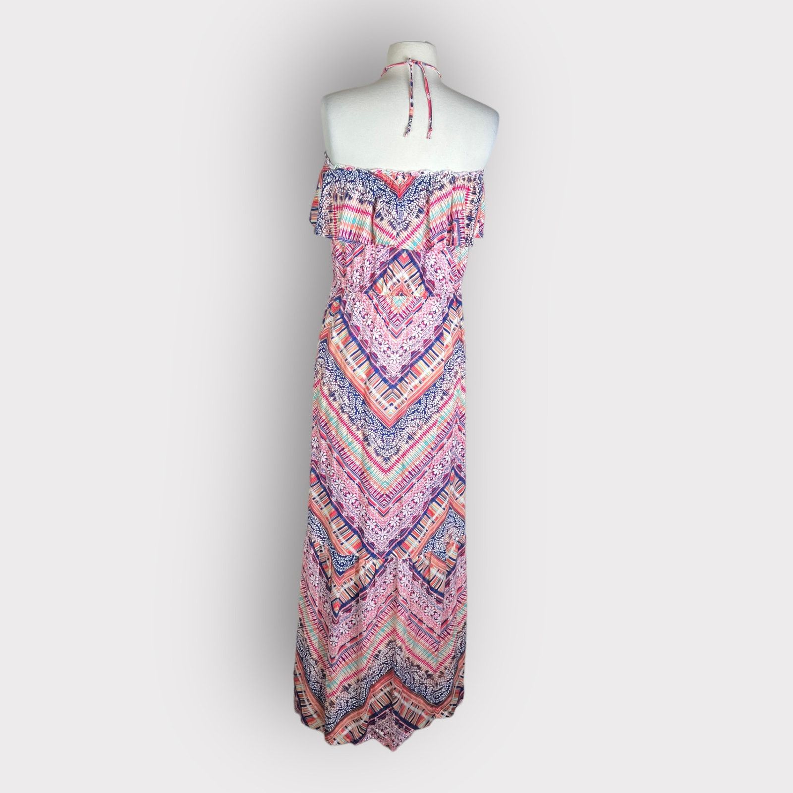 Nordstrom Socialite Printed Tiered Halter Maxi Dress | Large Size L / US 10 / IT 46 - 5 Thumbnail
