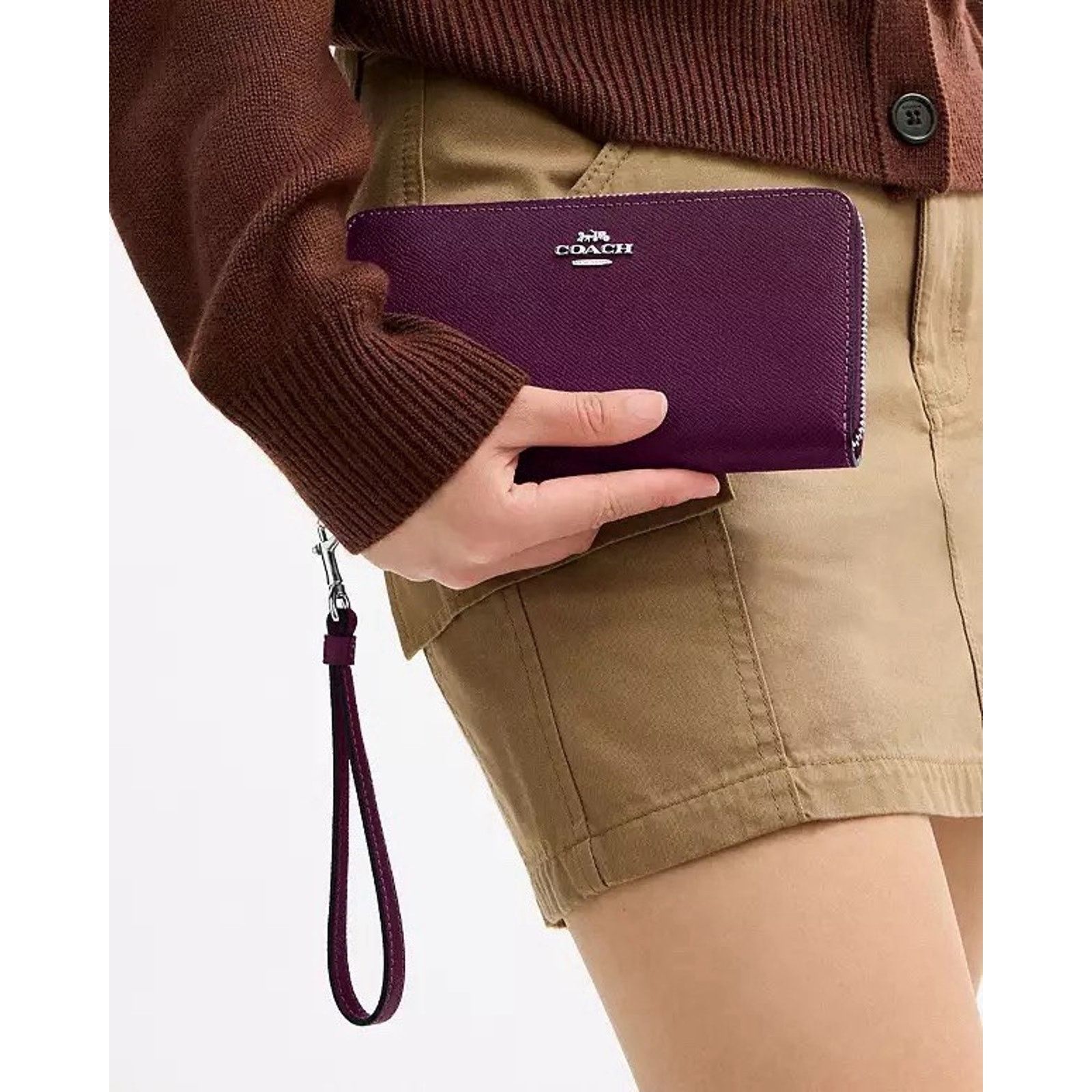 Coach NWT Coach Long Zip Around Wallet leather C3441 Silver plum Size ONE SIZE - 8 Thumbnail