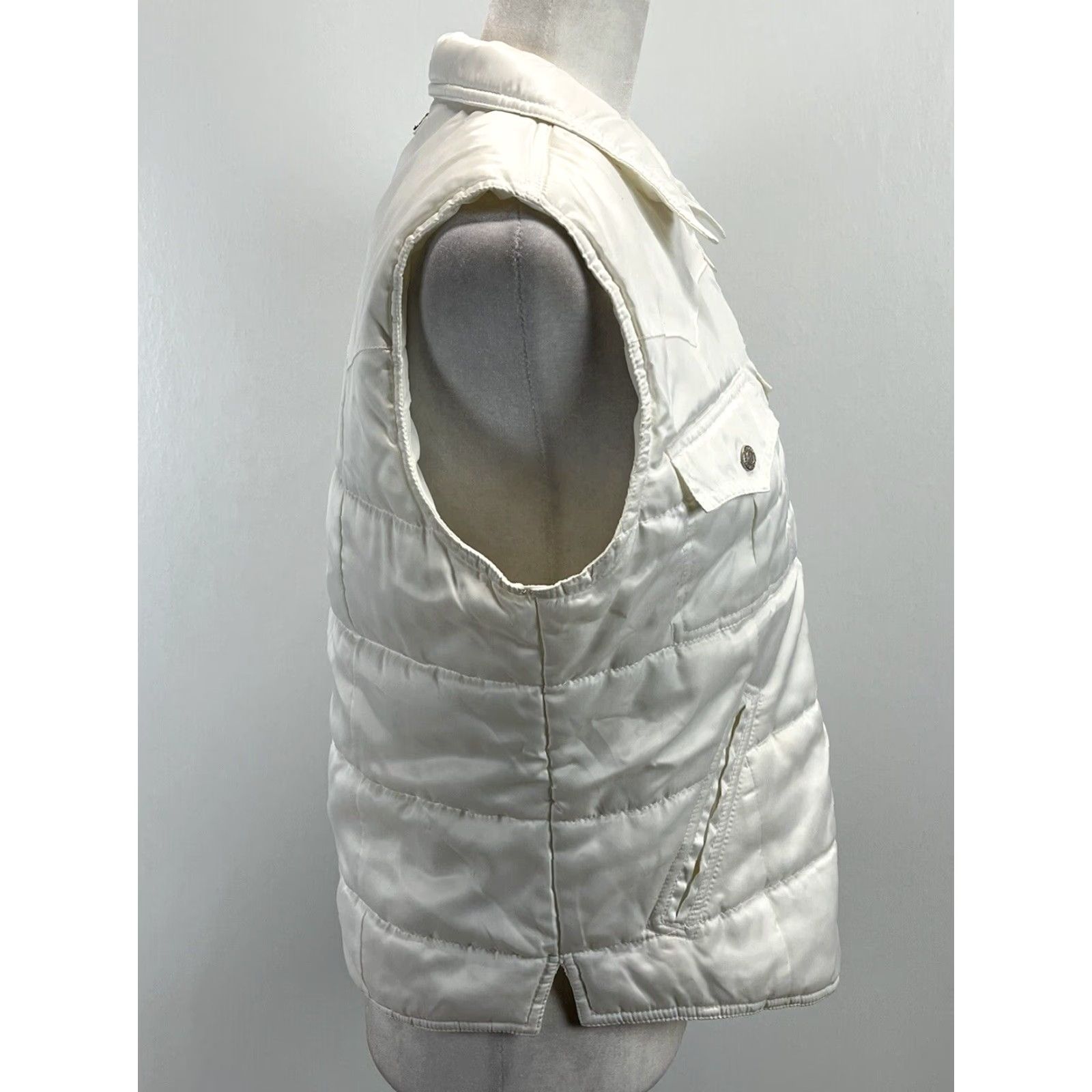 Tommy Hilfiger Vintage Tommy Hilfiger Womens Full Zip Vest Sz Large Puffer Yoke 90s Y2K Puffer Vest Style Winter Spring Fall Casual GUC Ivory Zip Size 36" / US 14 / IT 50 - 4 Thumbnail