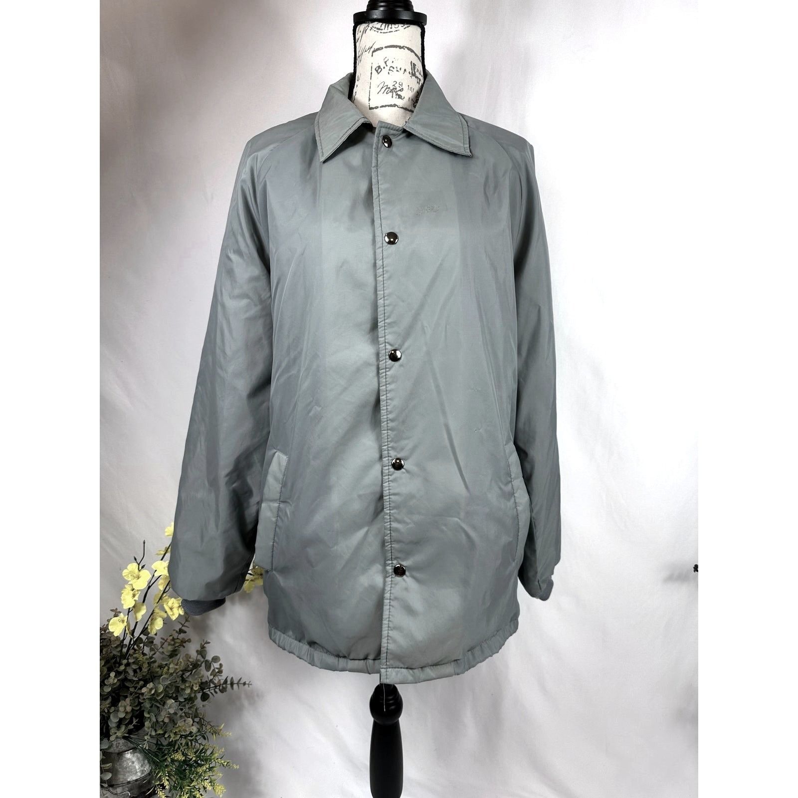 Other Vintage Men's Sherpa Lined Jacket 80s 90s Gray Large Tall Size US L / EU 52-54 / 3 - 2 Thumbnail