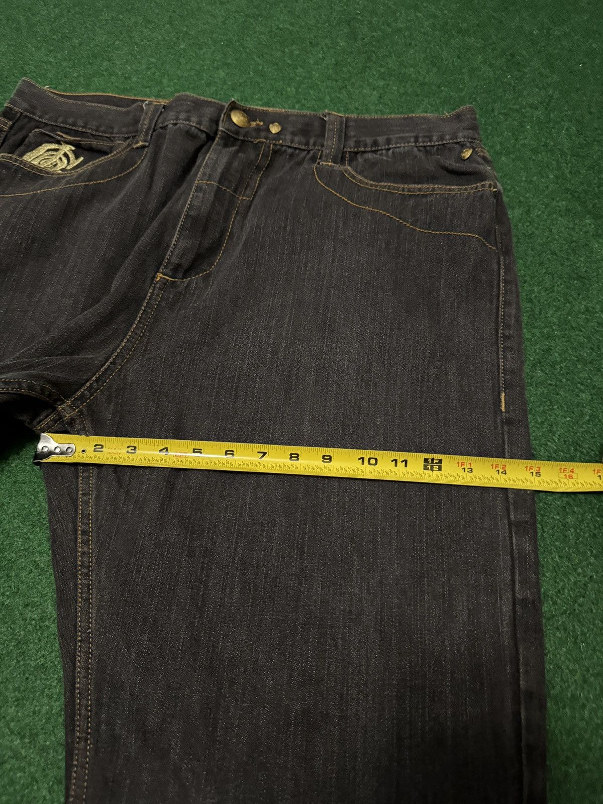 Coogi Y2K Coogi Baggy Hip Hop Embroidered Gold Black Denim Jeans Size US 40 / EU 56 - 12 Thumbnail