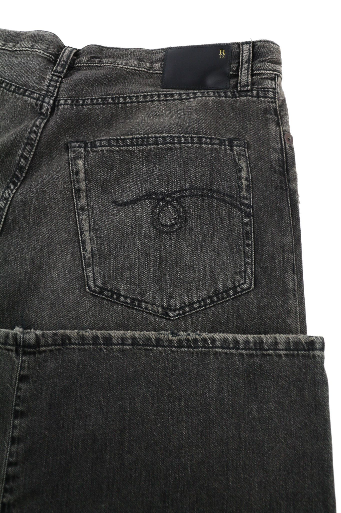 R13 DAMON IT27 Wide Fit Cotton Washed Black Jeans 80259 Size 27" / US 4 / IT 40 - 5 Thumbnail