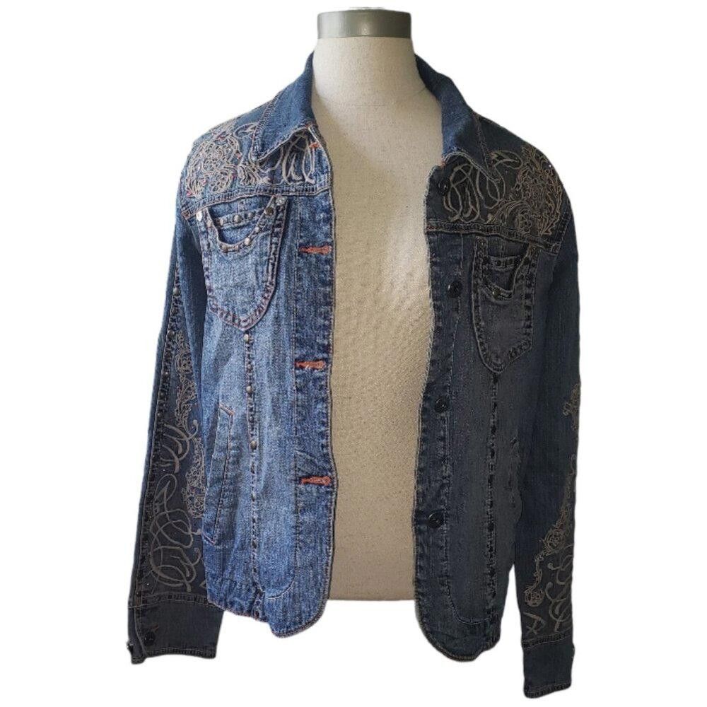 Designer CT1625 Ethyl Embroirdered Denim Jacket M Size M / US 6-8 / IT 42-44 - 1 Thumbnail