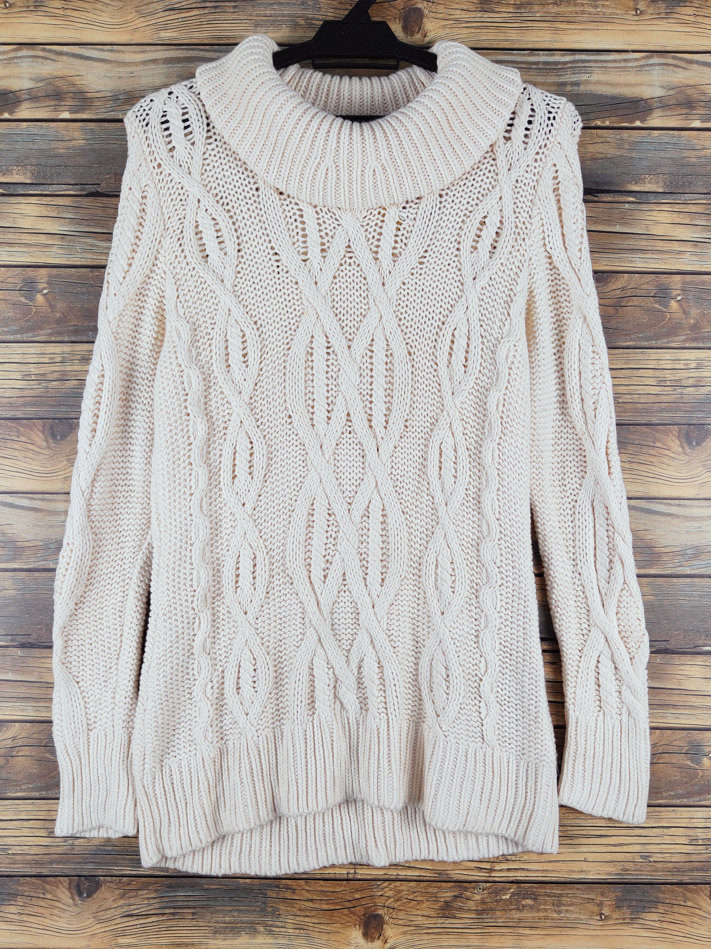 Aran Isles Knitwear × Japanese Brand × Talbots Talbots Cream aran isle cable Knitwear Sweatshirts #W1176 Size M / US 6-8 / IT 42-44 - 1 Thumbnail