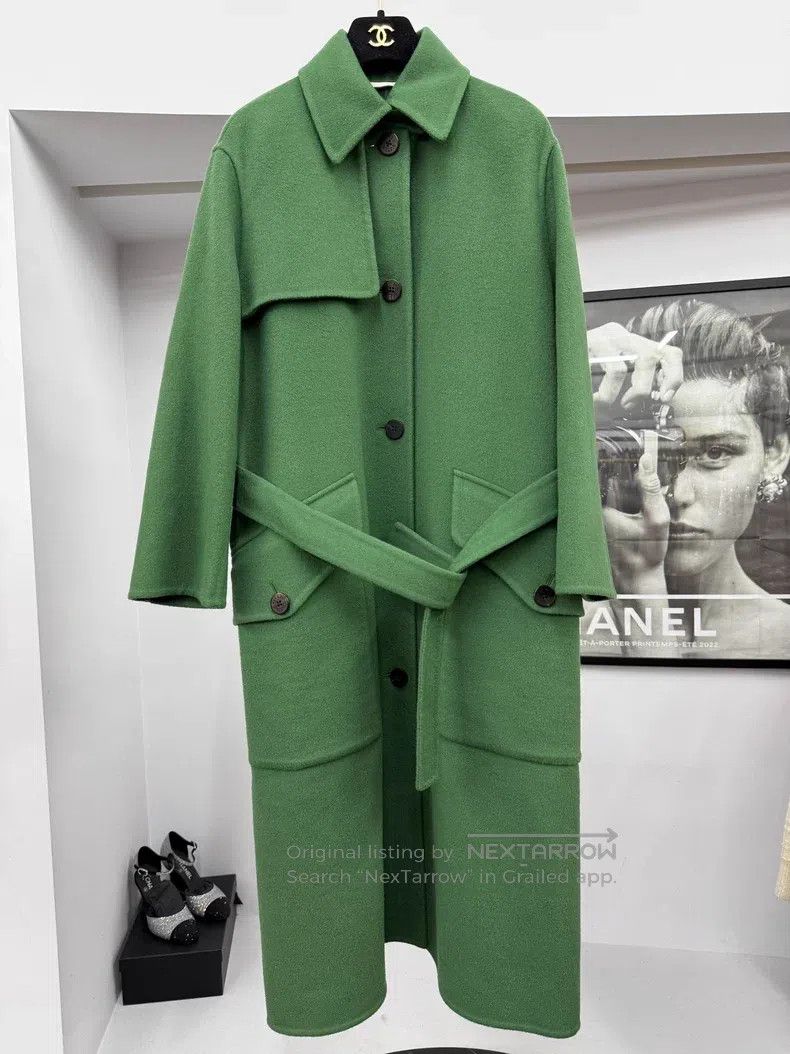 Hermes Hermes Green Double-Faced Cashmere Coat, Loose Fit Size 4XL / US 24-26 - 1 Thumbnail