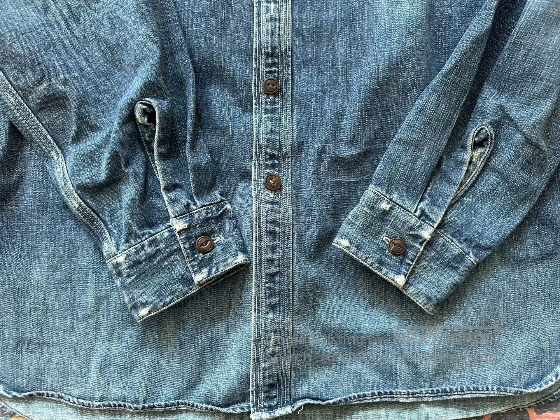 RRL Ralph Lauren RRL Distressed Denim Shirt. Size US M / EU 48-50 / 2 - 4 Thumbnail