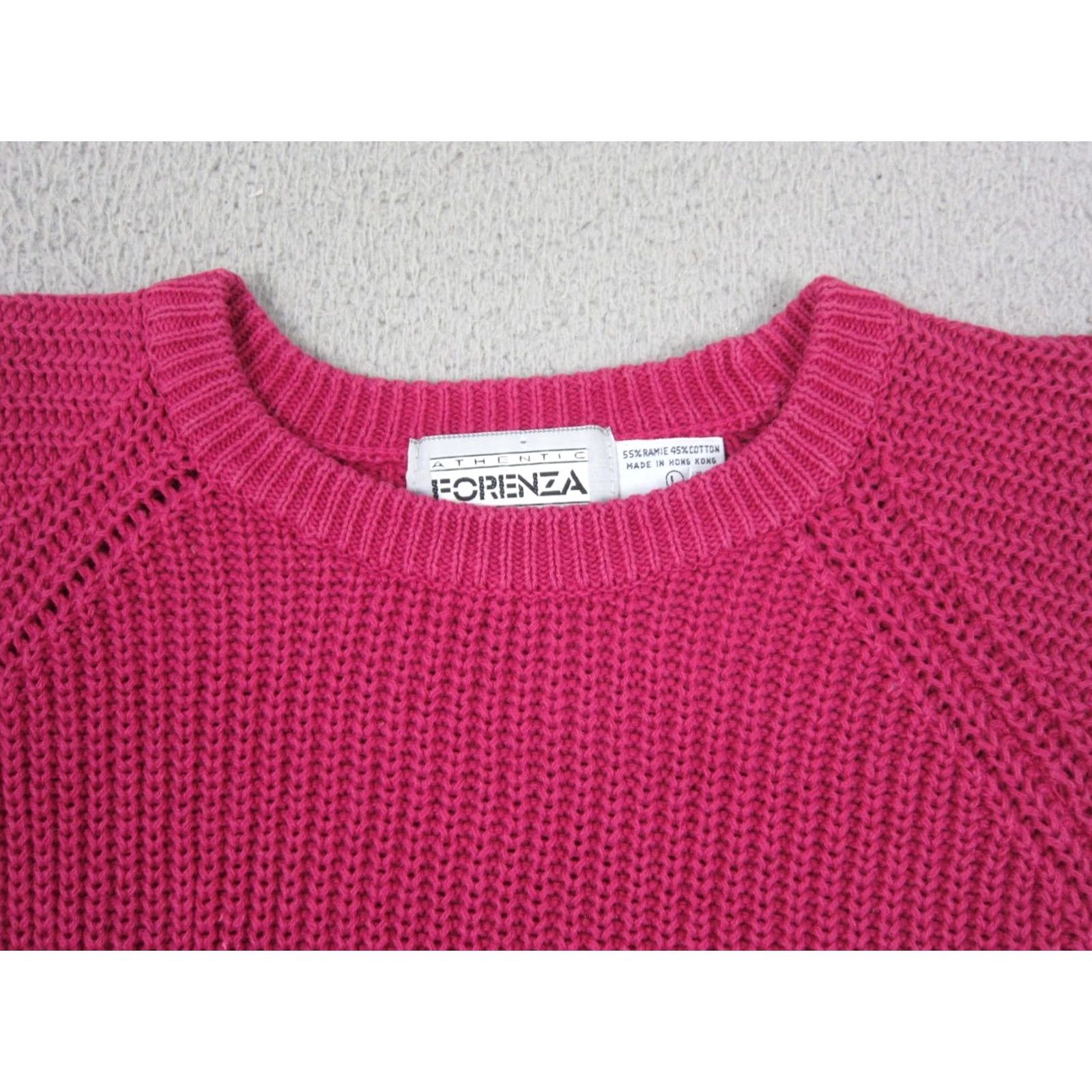 Pinko VINTAGE Forenza Sweater Womens Large L Pink Ramie Cotton Knit Pullover Classic 90s Size L / US 10 / IT 46 - 2 Thumbnail