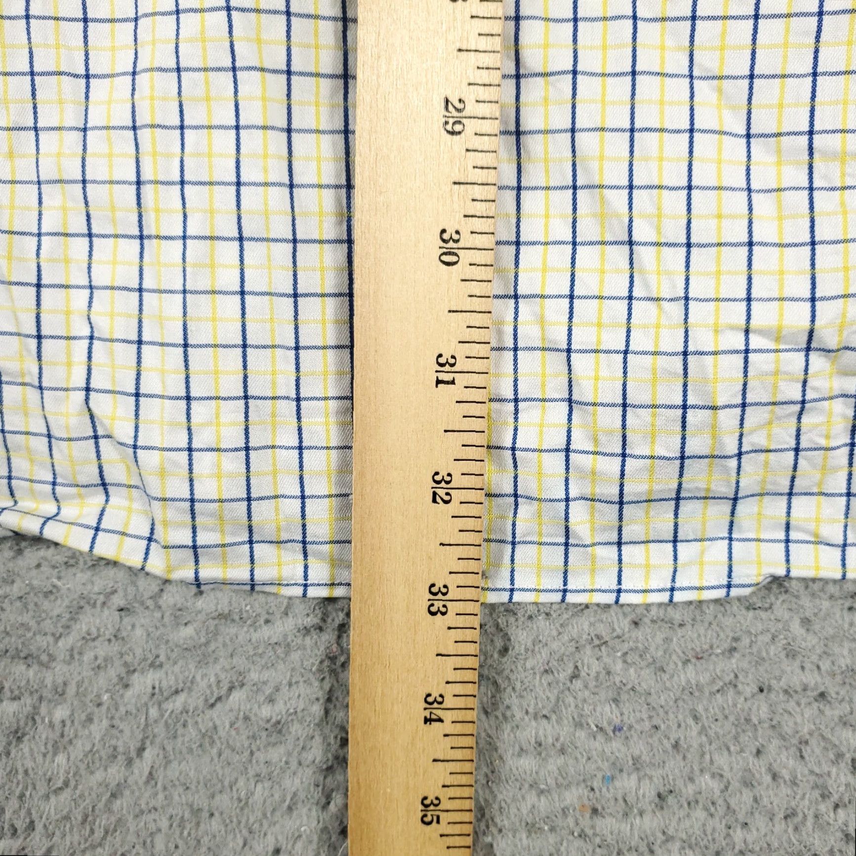 Tommy Hilfiger VINTAGE Tommy Hilfiger Shirt Mens 16 Dress Shirt Long Sleeve Button Up Blue Yellow Check 100% Cotton Size 42R - 5 Thumbnail
