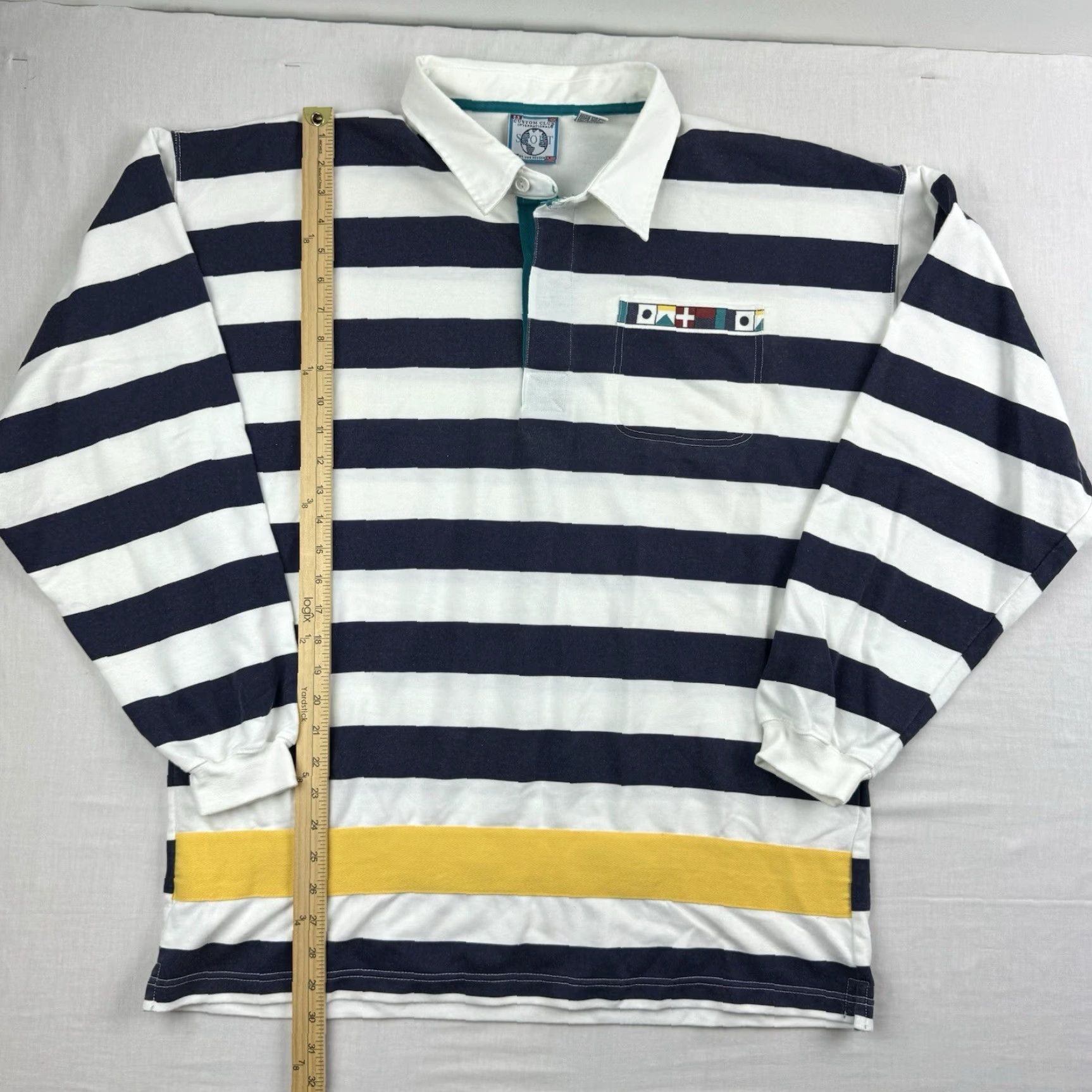 Van Heusen VINTAGE Van Heusen Polo Adult XL Striped Long Sleeve Rugby Nautical 90s Mens Size US XL / EU 56 / 4 - 7 Thumbnail