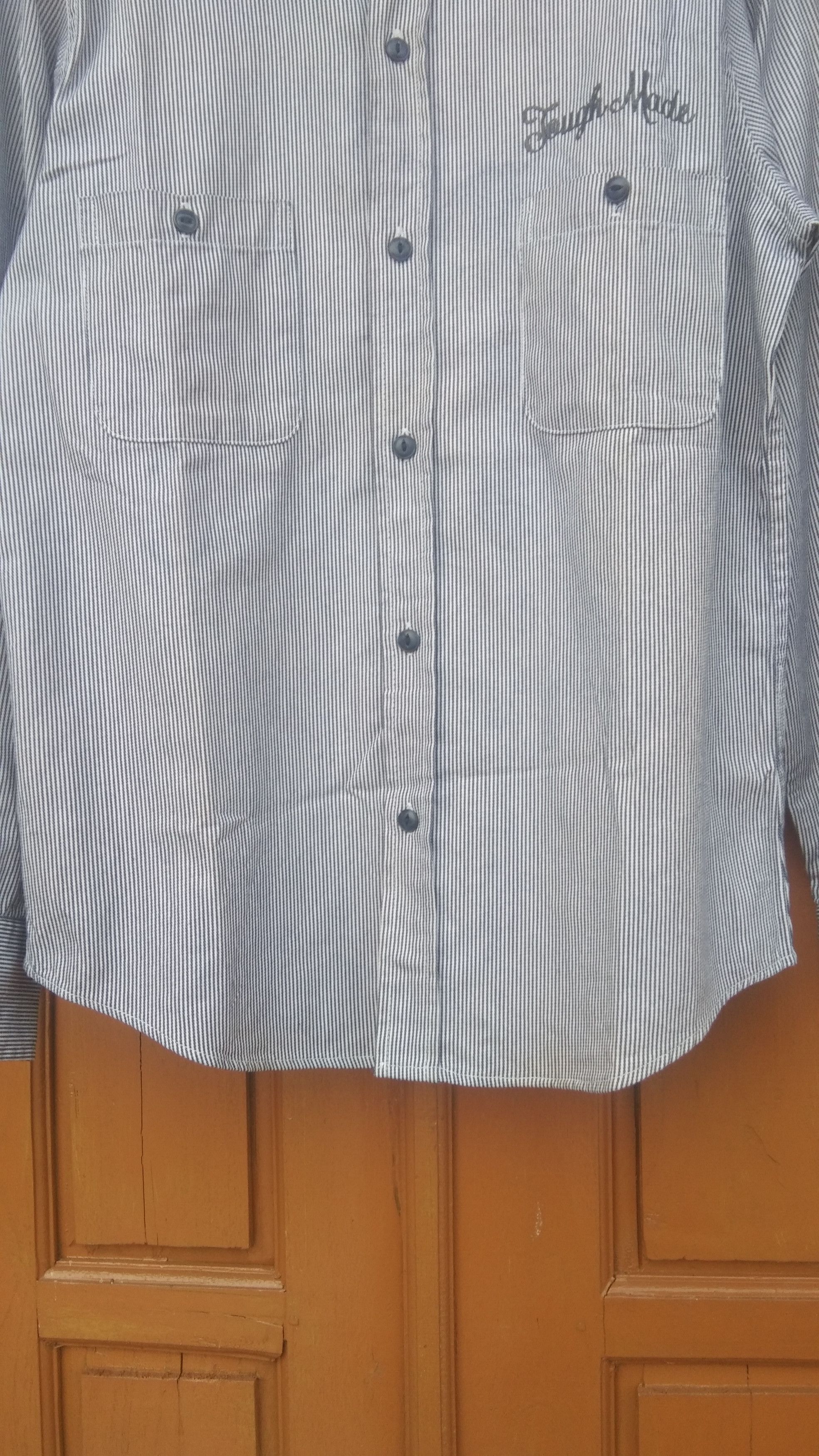 Ben Davis × Vintage Vtg Ben davis blu stripe button up shirt Size US M / EU 48-50 / 2 - 4 Thumbnail