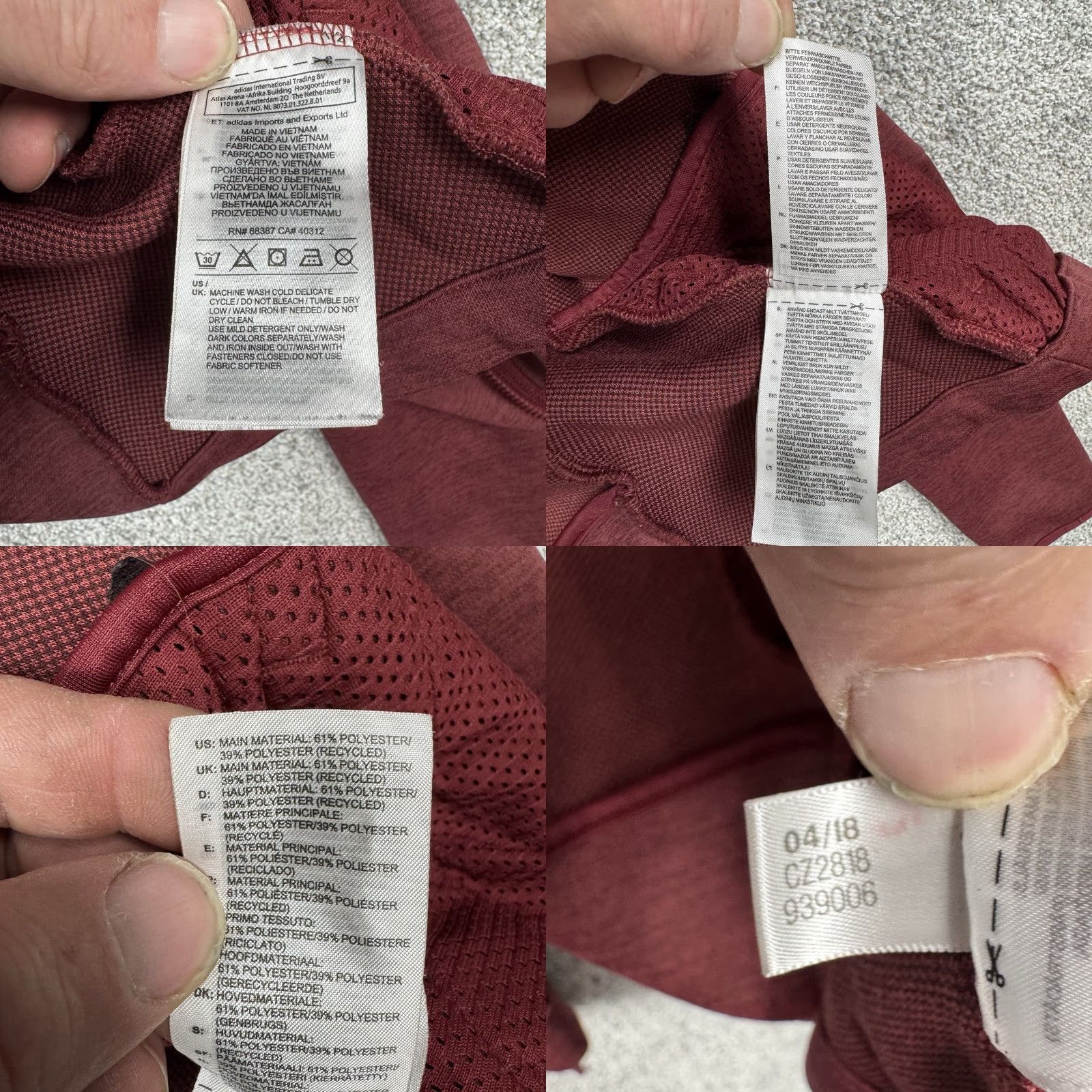 Adidas Adidas Z.N.E. Heartracer Jacket S Asymmetrical Zip Outdoor Performance Athletic Womens Red Zipper Pockets Full Zip Logo Casual Travel Size S / US 4 / IT 40 - 9 Thumbnail