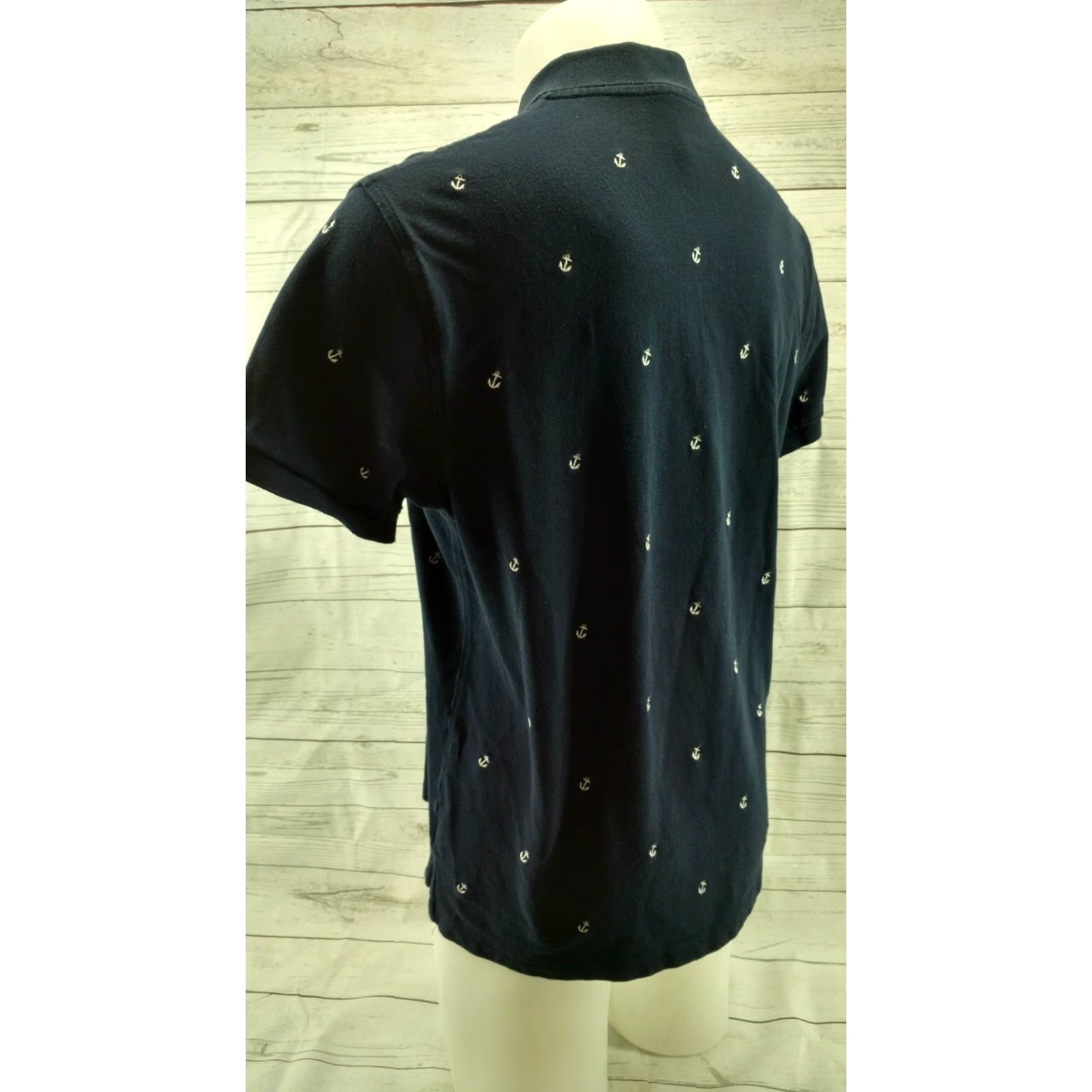 J.Crew Men's J.Crew Navy Polo Shirt Large SLIM FIT Anchors Shirt Slim Fit Polo Blue Size US L / EU 52-54 / 3 - 6 Thumbnail
