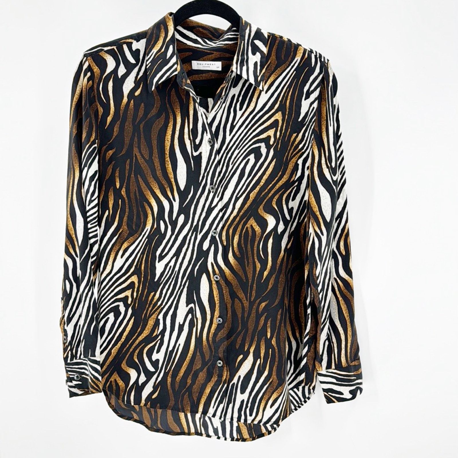Equipment EQUIPMENT Reese Clean Zebra Print Silk Shirt Blouse bold Size S / US 4 / IT 40 - 1 Thumbnail
