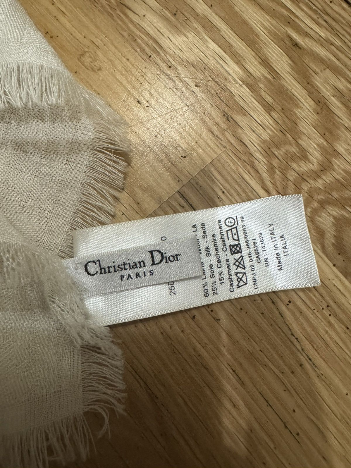 Dior White Oblique Monogram Dior Scarf Cashmere Size ONE SIZE - 2 Thumbnail