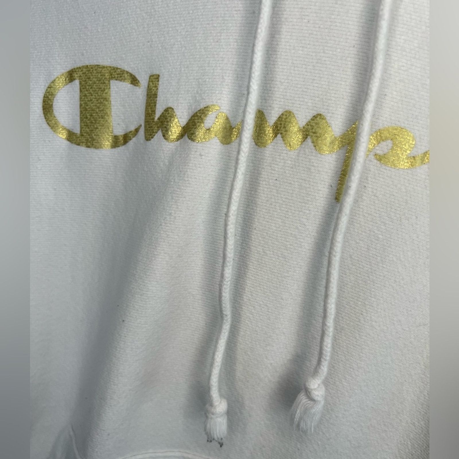 Champion Champion Reverse Weave White and Gold Hoodie SZ Small CLEAN Size US S / EU 44-46 / 1 - 4 Thumbnail