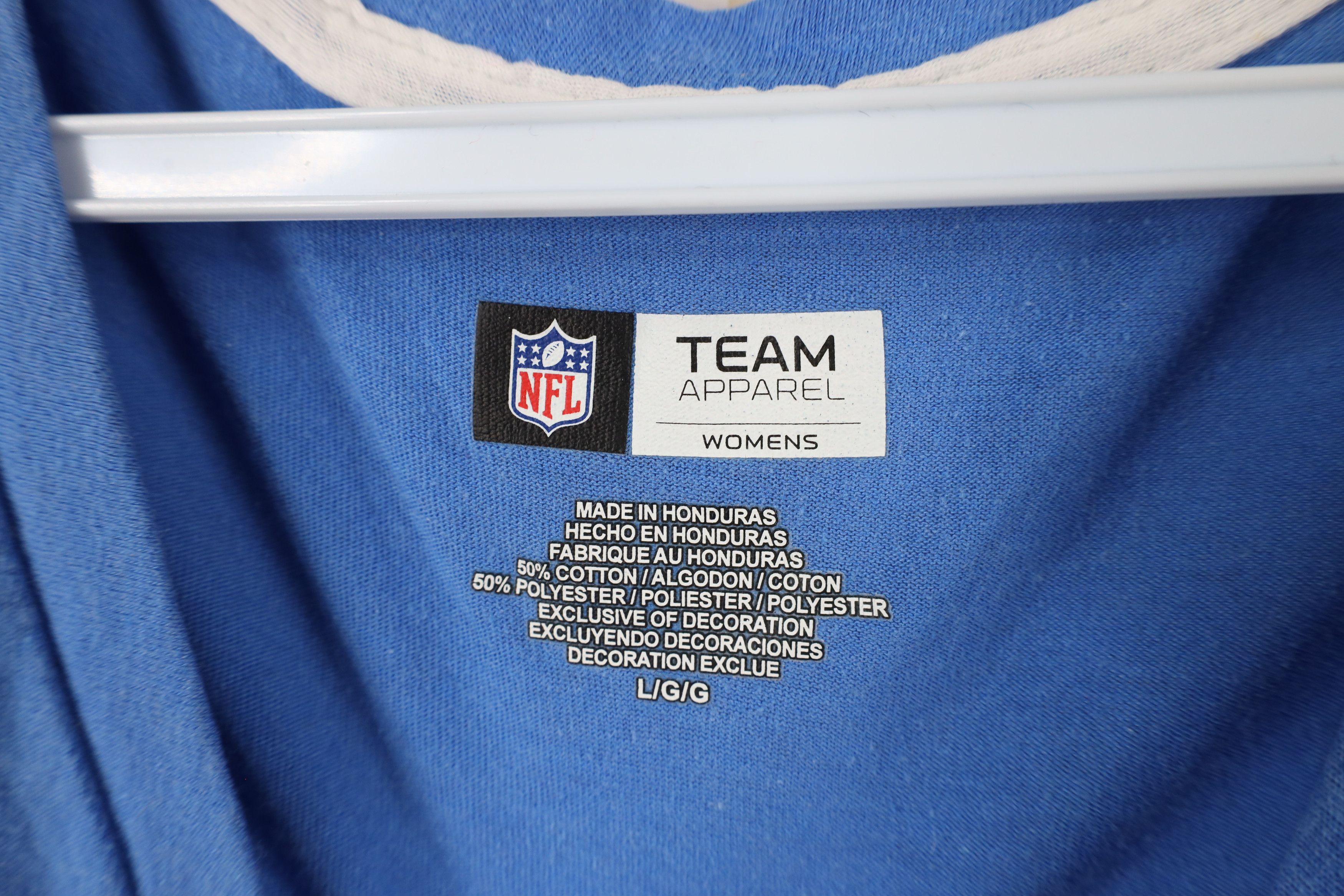 Vintage Vintage NFL Detroit Lions Football V-Neck T-Shirt Blue Size L / US 10 / IT 46 - 9 Thumbnail