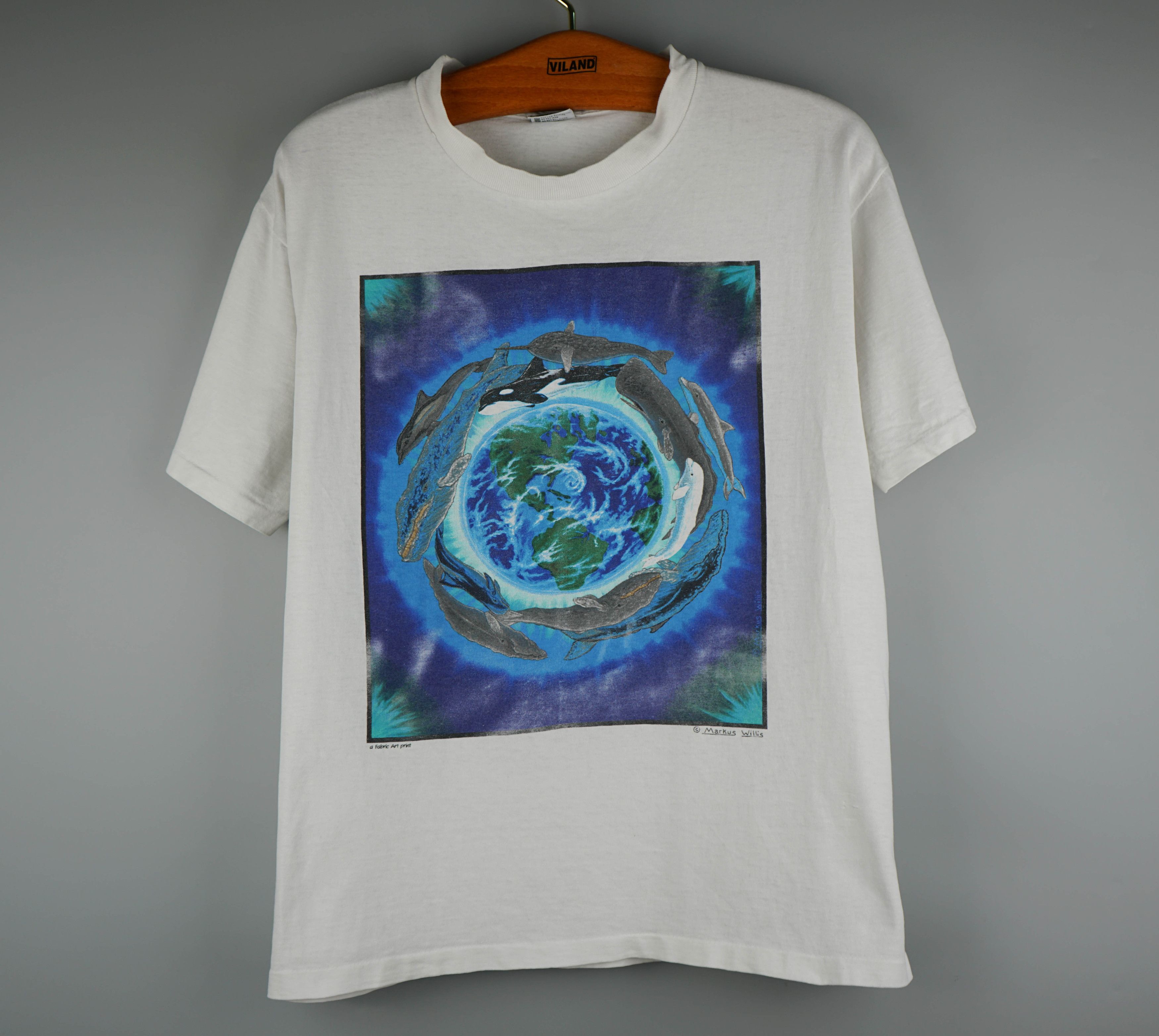 Arts & Science × Vintage Vintage Markus Willis Art T-Shirt Earth and Whales Size US L / EU 52-54 / 3 - 1 Thumbnail