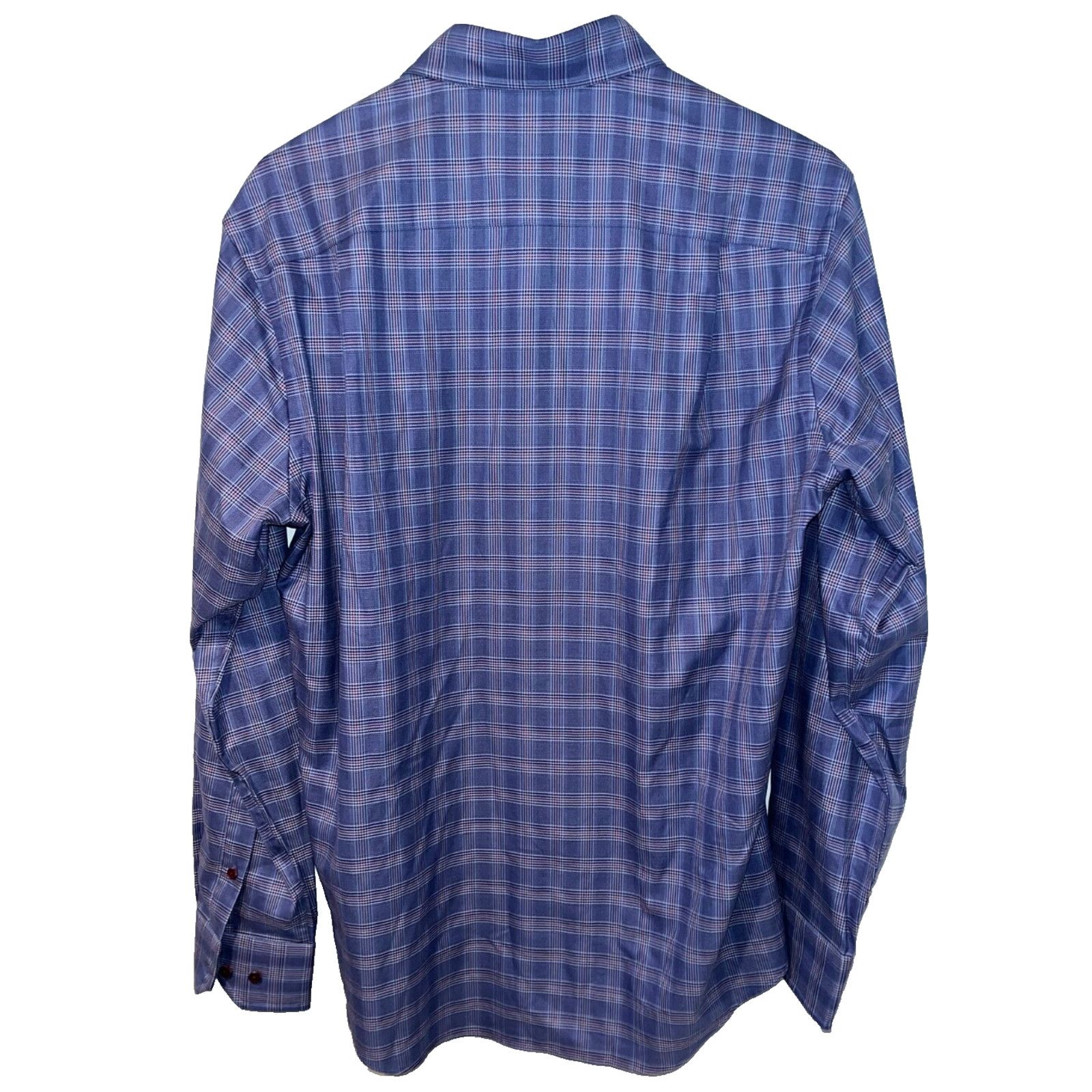 David Donahue David Donahue Dobby Fine Check Dress Shirt Navy Blue Men's M Size US M / EU 48-50 / 2 - 3 Thumbnail