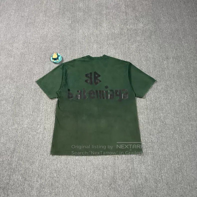 Balenciaga Balenciaga Black tape logo green short-sleeve Size US M / EU 48-50 / 2 - 2 Thumbnail
