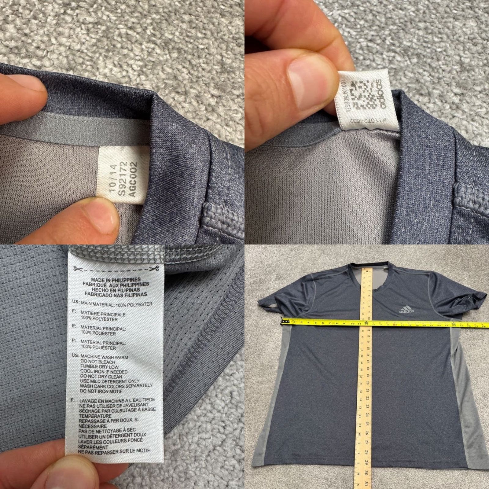 Adidas Adidas Climacool T-Shirt Men 2XL Gray Short Sleeve Crew Neck Athletic Tee Size US XXL / EU 58 / 5 - 8 Thumbnail