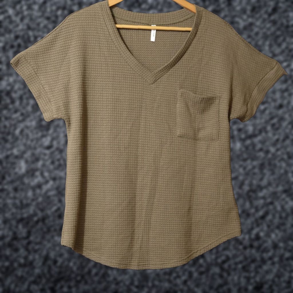 Vintage DOKOTOO Dolman Short Sleeve V-Neck Sweater Green Women's M Shirt Pullover Casual Lightweight Knit Size M / US 6-8 / IT 42-44 - 1 Thumbnail