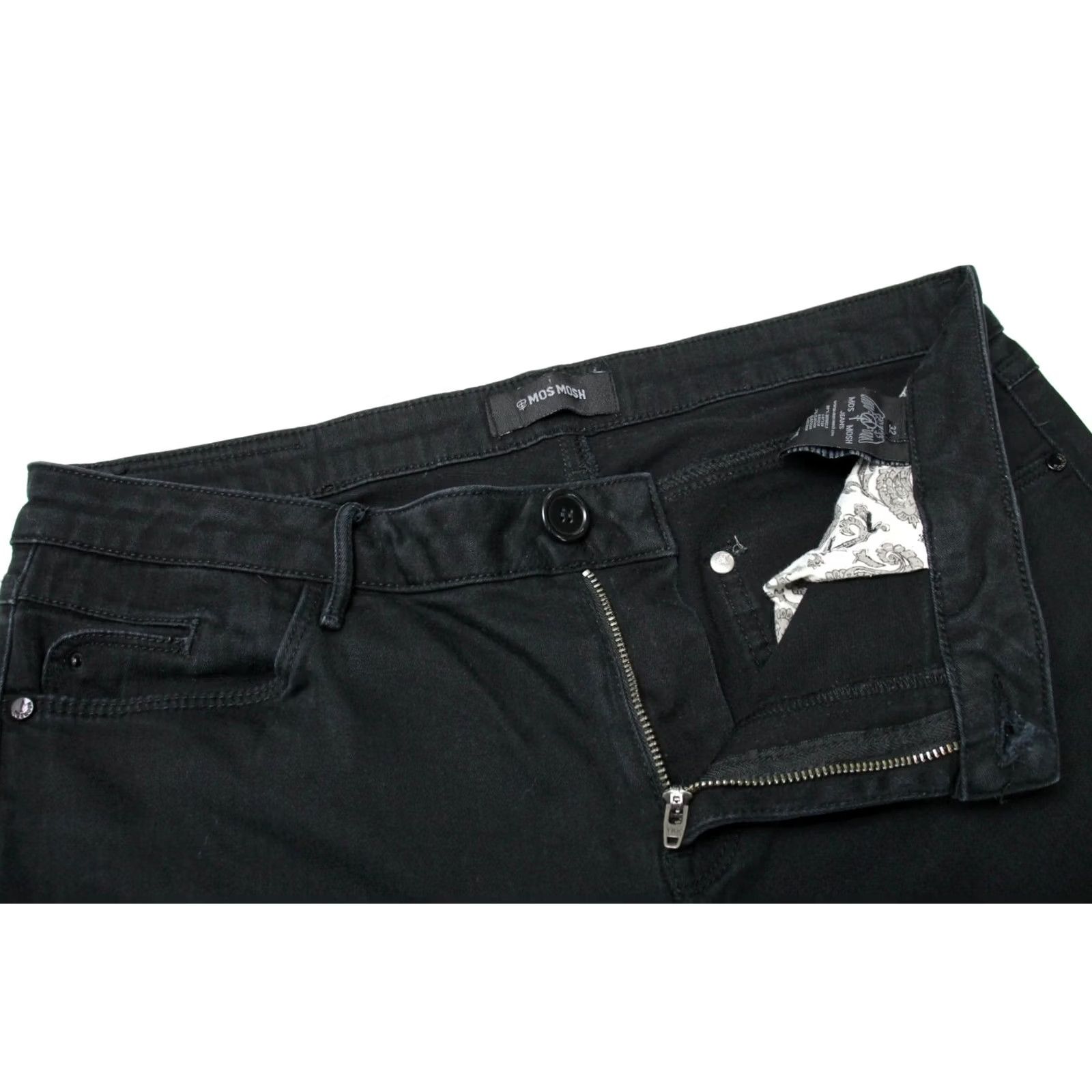 Vintage MOS MOSH Women's Jeans W32 Slim Fit Black Denim Zip Fly Size 24" / US 00 / IT 34 - 4 Thumbnail