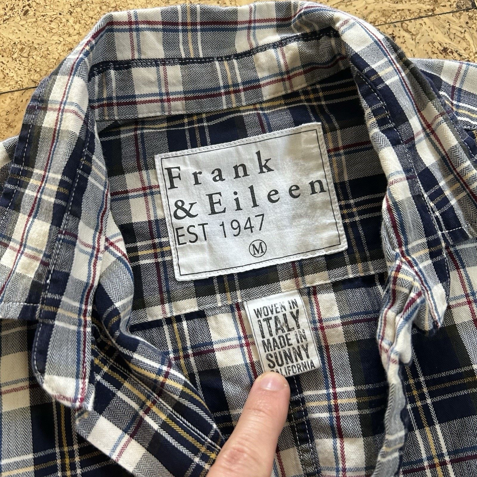 Barry Plaid Spread Collar Button Up Shirt Medium