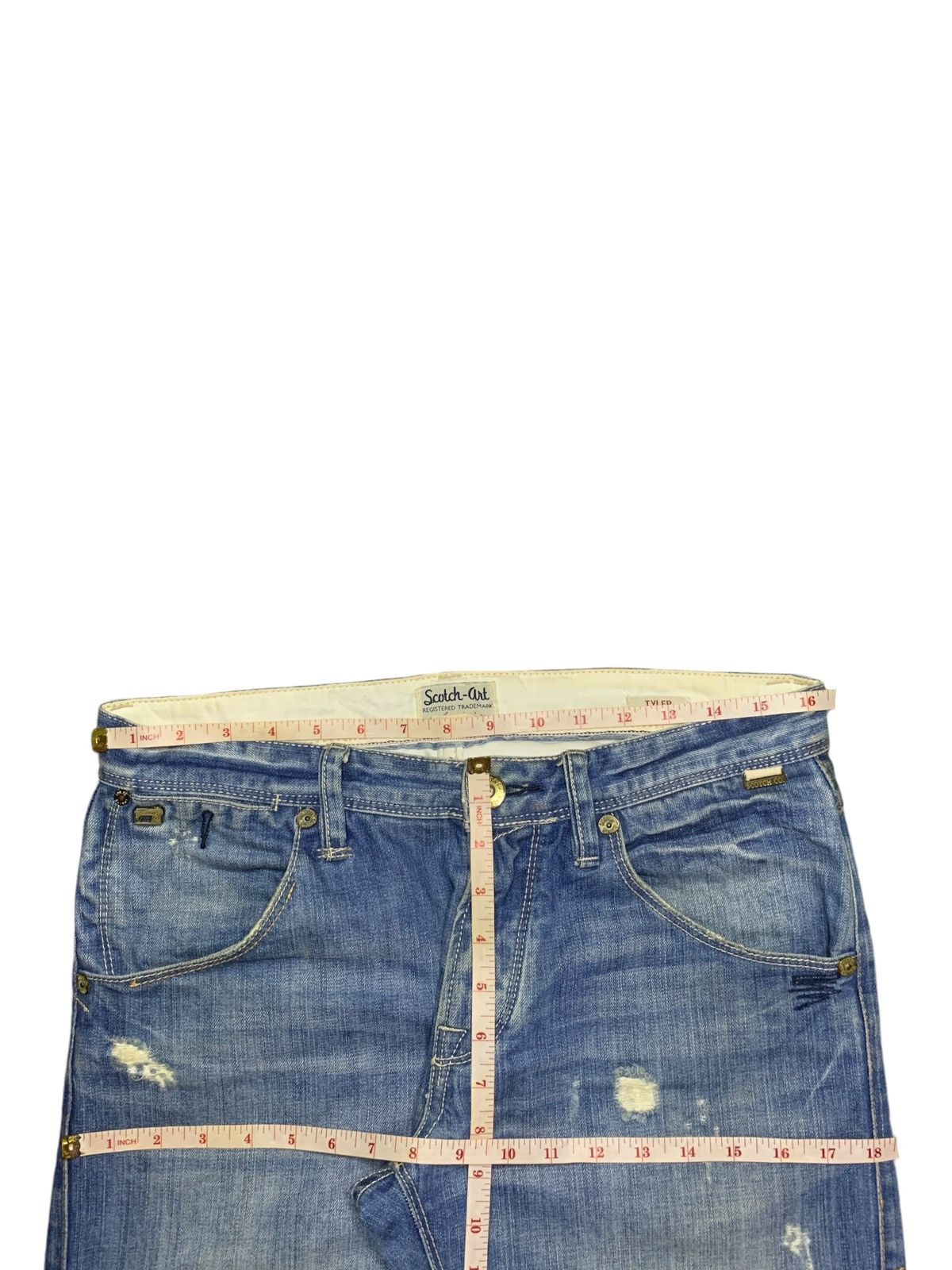 Japanese Brand Vintage Japanese Brand Faded Wash Buckle Back Jeans Size US 33 - 11 Thumbnail