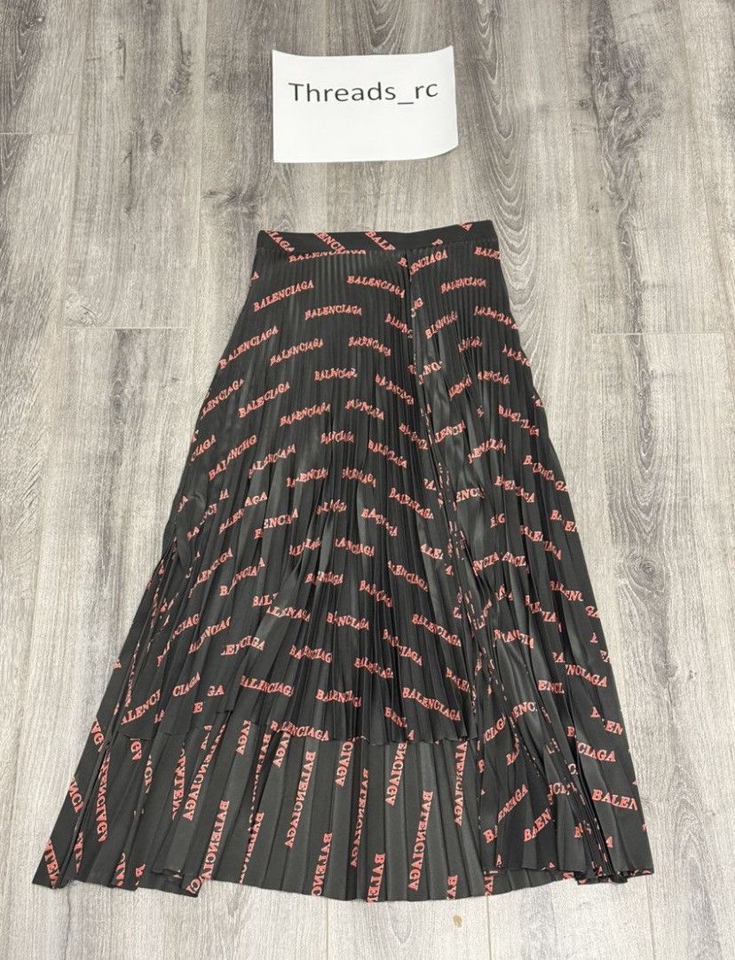Balenciaga BALENCIAGA Logo Midi Skirt Size 26" / US 2 / IT 38 - 4 Thumbnail