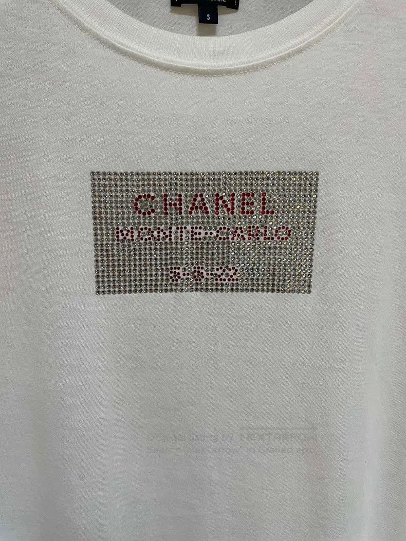 Chanel Chanel Monte Carlo letter rhinestone T-shirt Size S / US 4 / IT 40 - 3 Thumbnail