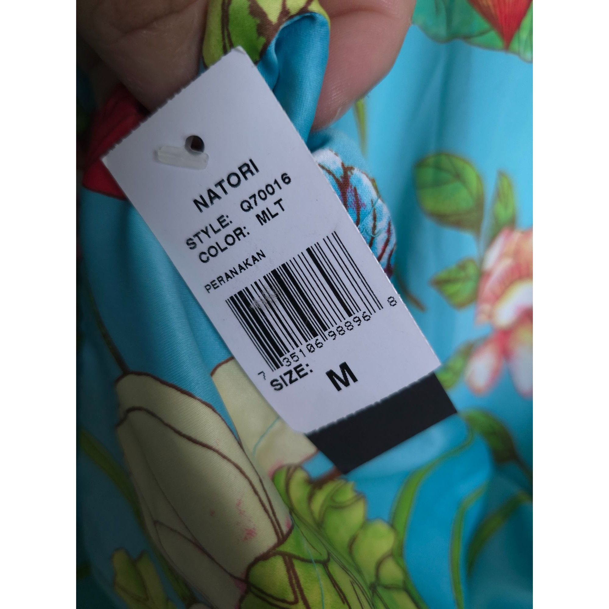 Japanese Brand Natori Kimono Style Blue Floral 1/2 Zip Dress Size Size M / US 6-8 / IT 42-44 - 3 Thumbnail