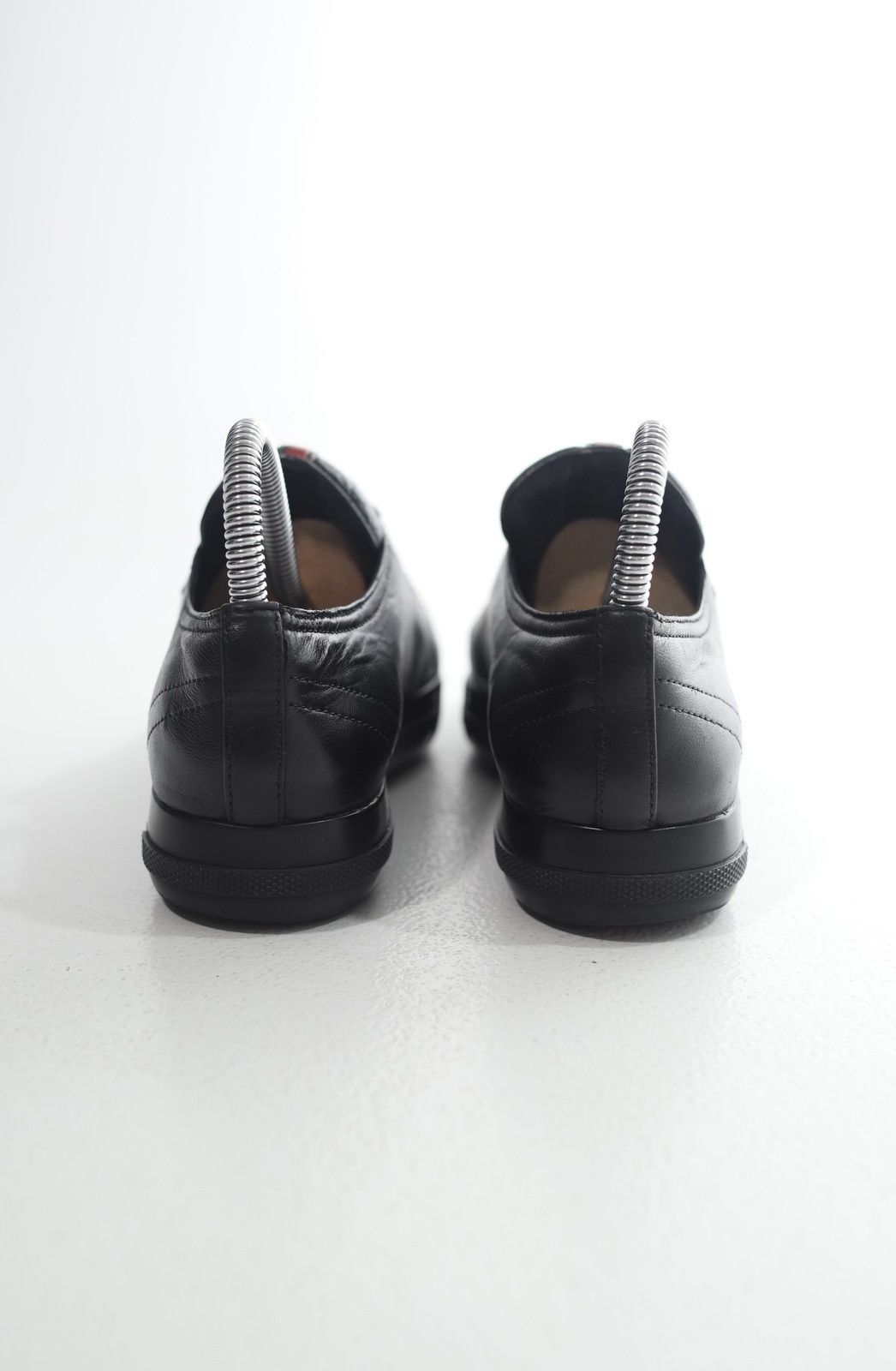 Prada PRADA Sneakers Low-Top Leather Shoes Red Tab Logo Black Wmns Size US 6.5 / IT 36.5 - 7 Thumbnail