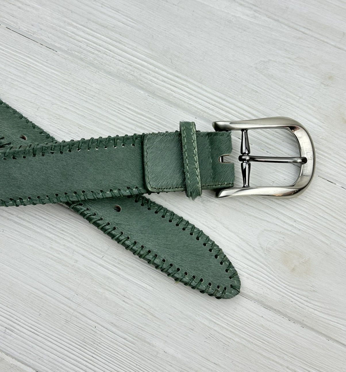 Ralph Lauren Ralph Gladen Genuine Leather Green Belt 100 cm Made in Italy Size ONE SIZE - 9 Thumbnail