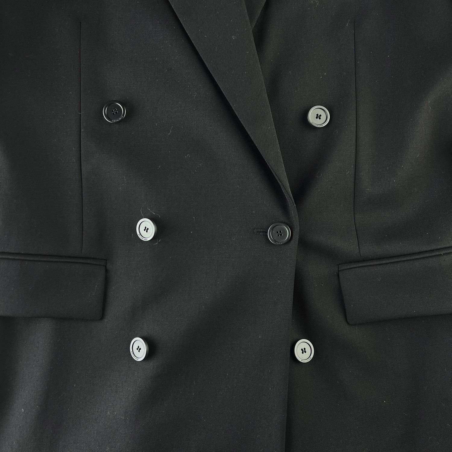 Balenciaga Balenciaga Black 2020 Runway Double Breasted Blazer Size 50S - 4 Thumbnail