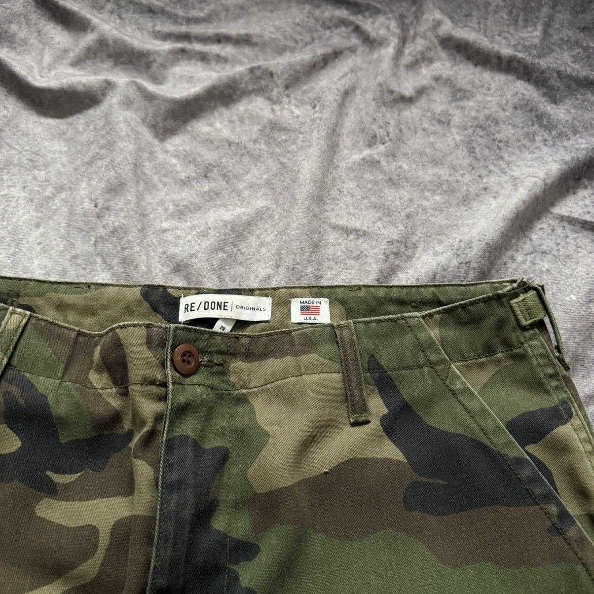RE/DONE RE/DONE Green Camo Cargo Pants Straight Leg Pocket Pants 28 Size 33" - 10 Thumbnail