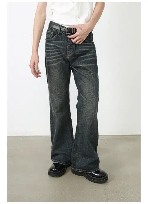 Other Blue washed loose straight-leg versatile flared jeans Size US 32 / EU 48 - 4 Thumbnail