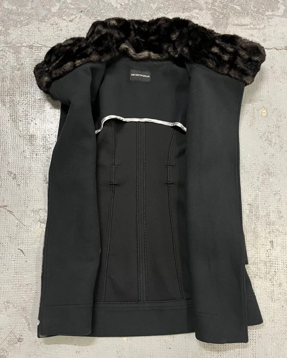 Emporio Armani AW2009 Emporio Armani Fur Collar Black Long Coat Size S / US 4 / IT 40 - 9 Thumbnail