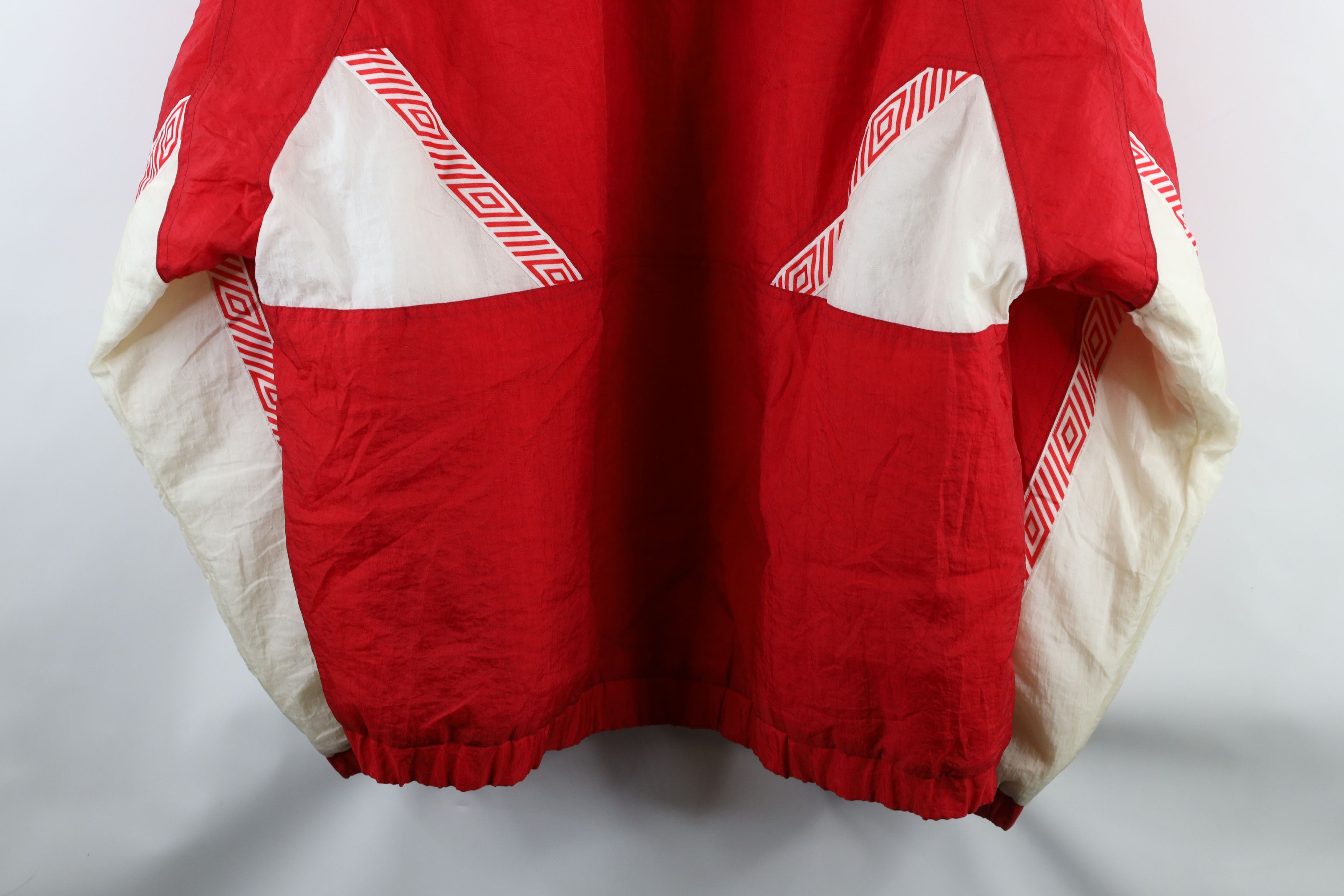 Umbro × Vintage Vintage 90s Umbro Taped Logo Soccer Hooded Puffer Jacket Red Size US XL / EU 56 / 4 - 15 Thumbnail