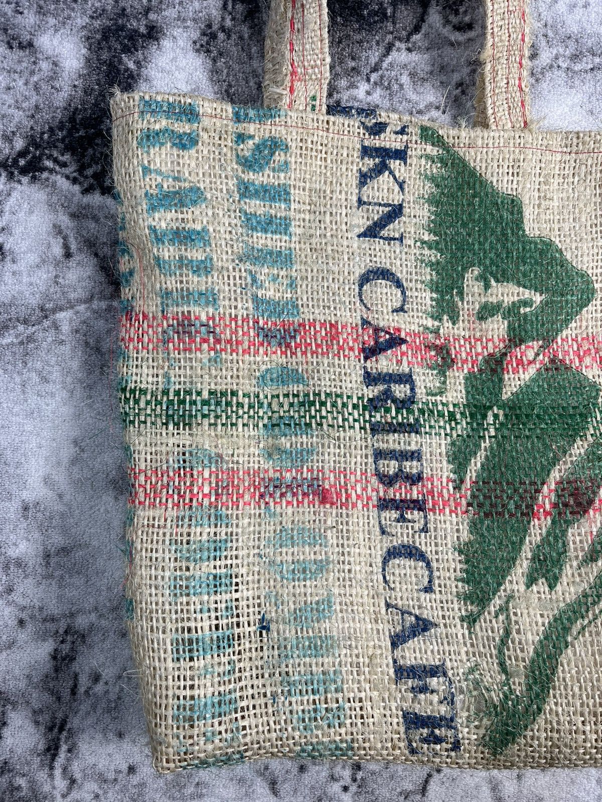 Other Recycled Coffee Sack Tote Bag Burlap Market Shopper Size ONE SIZE - 6 Thumbnail