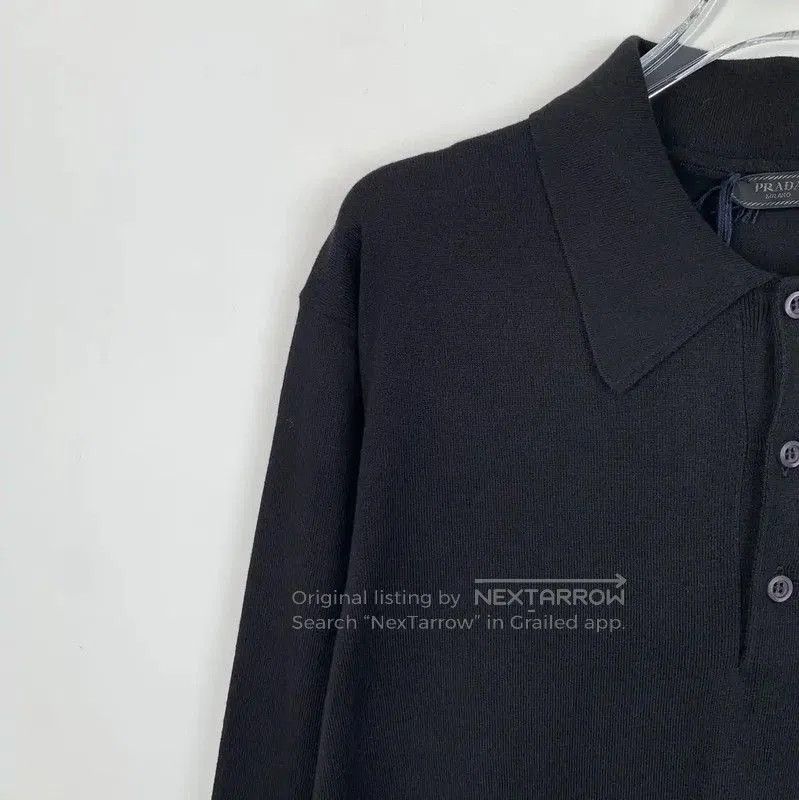 Prada Prada Black Cotton Knit Long Sleeve Shirt. Size US L / EU 52-54 / 3 - 3 Thumbnail