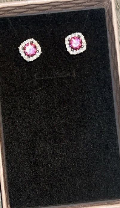Vintage Moissanite diamond halo earrings Size ONE SIZE - 3 Thumbnail