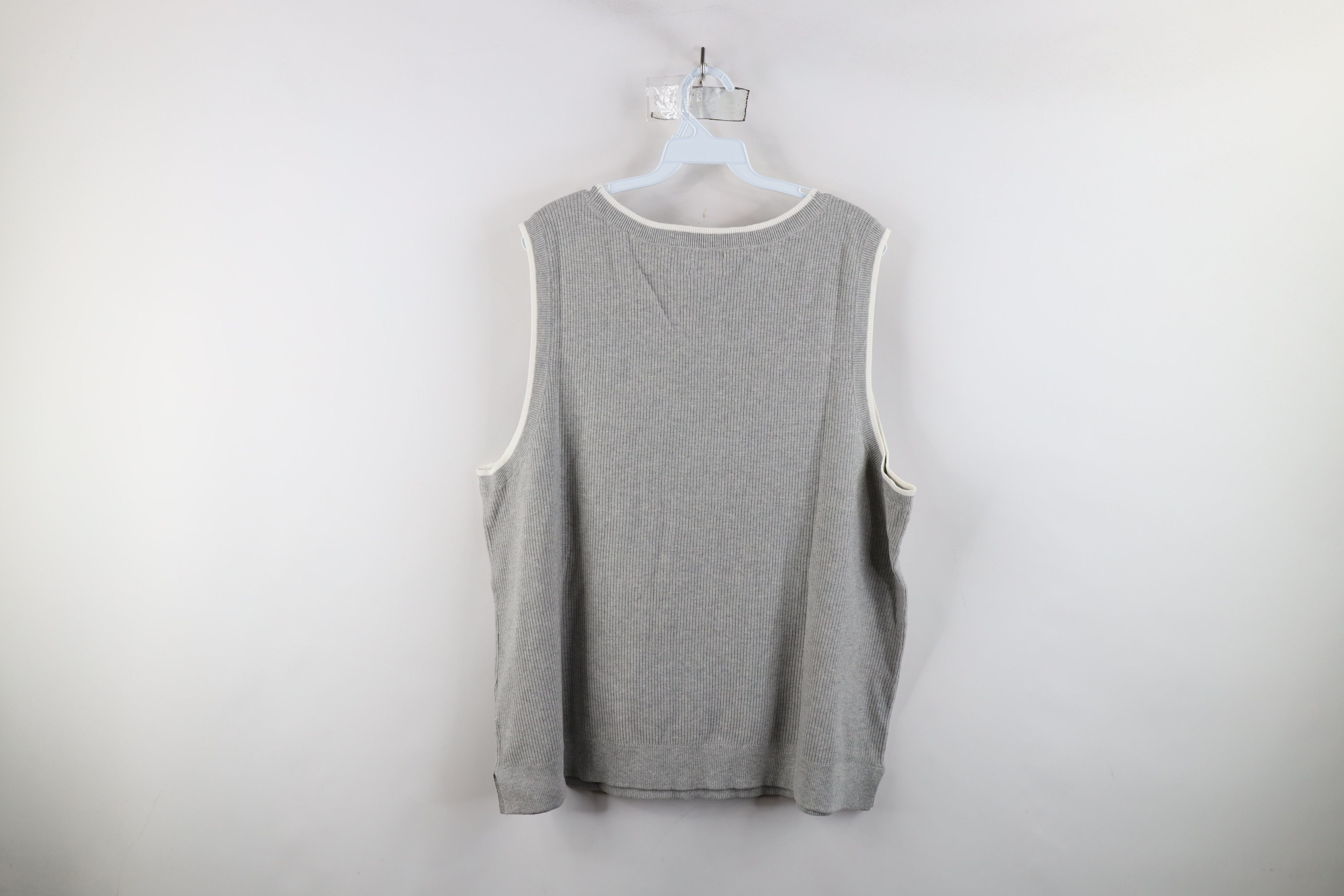 Lands' End × Vintage Vintage Lands End Blank Cotton Ribbed Knit Sweater Vest Gray Size XXL / US 16-18 / IT 52-54 - 7 Thumbnail