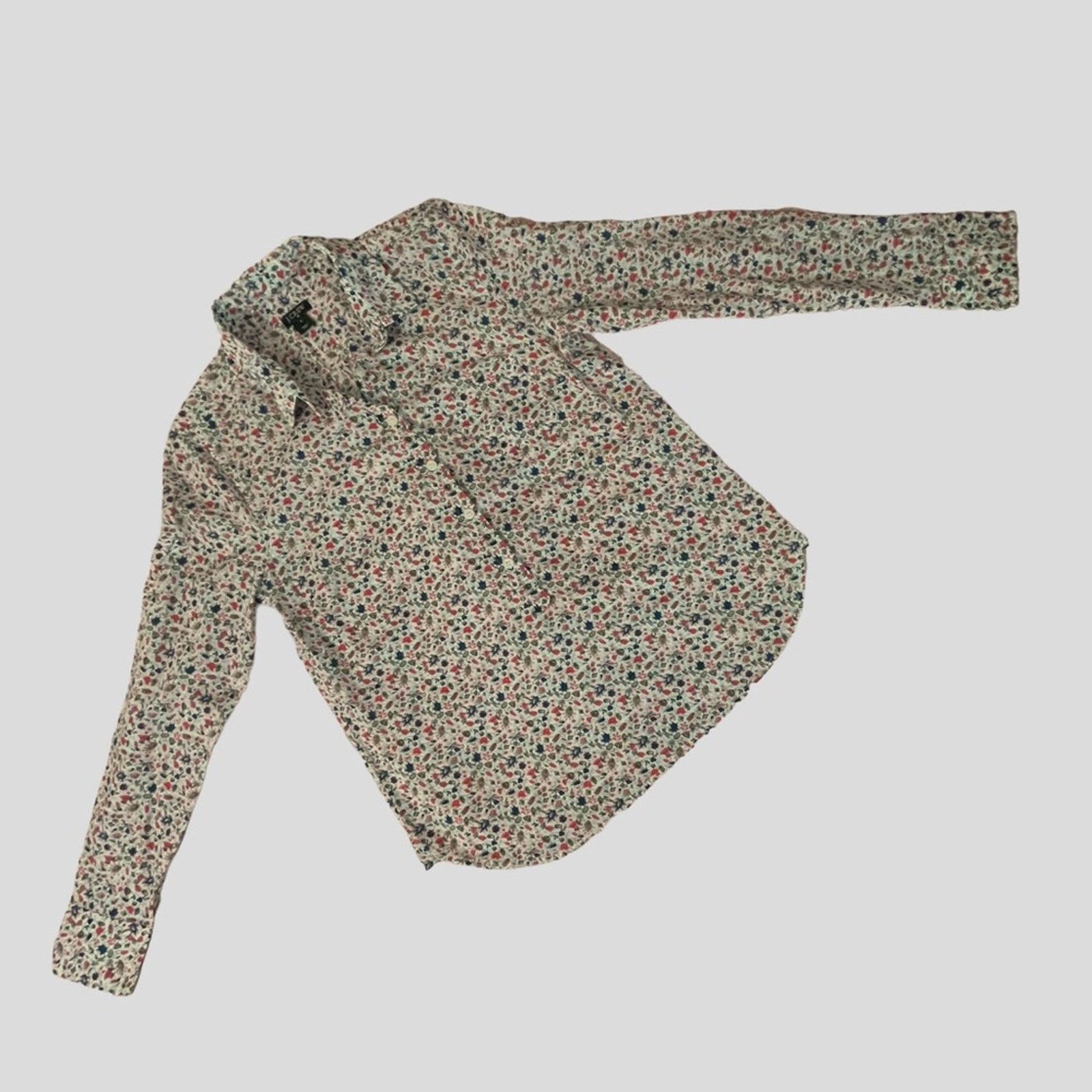 J.Crew J. Crew floral Oxford partial button up shirt Size S / US 4 / IT 40 - 3 Thumbnail